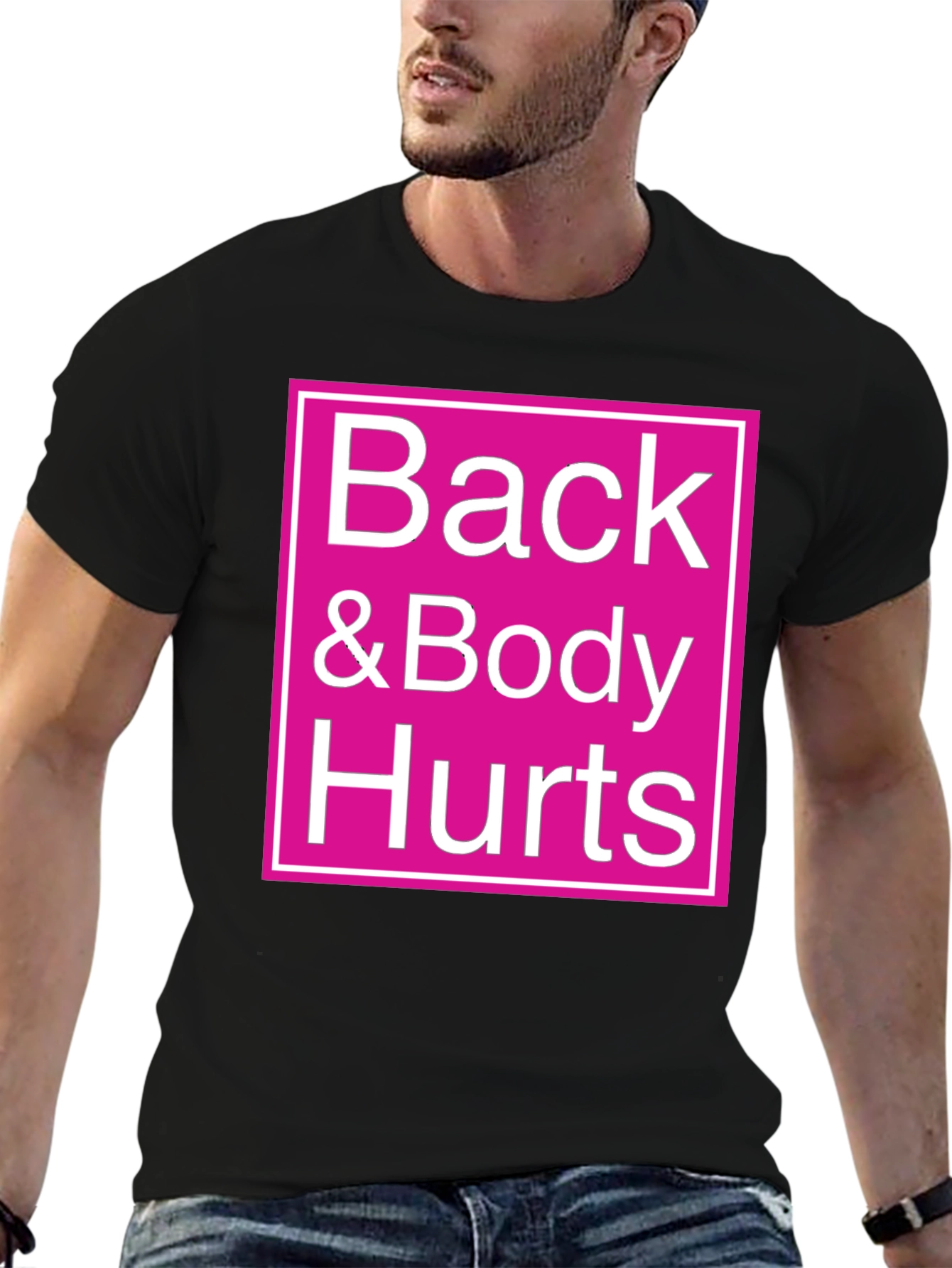 Black Back & Body Hurts Graphic Tee - Black view 6