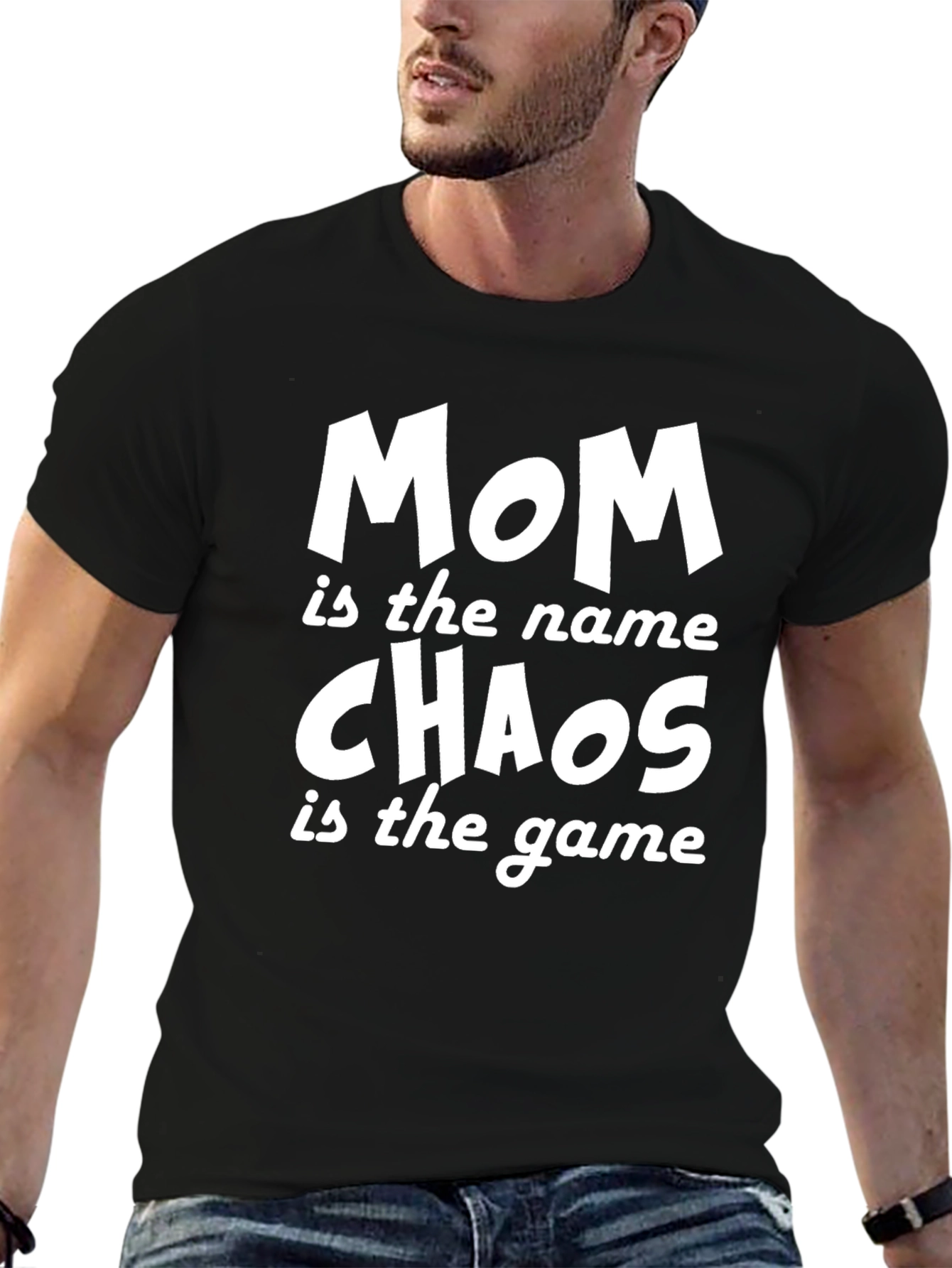 Black Mom Chaos T-Shirt - Funny Mother's Day Tee view 6