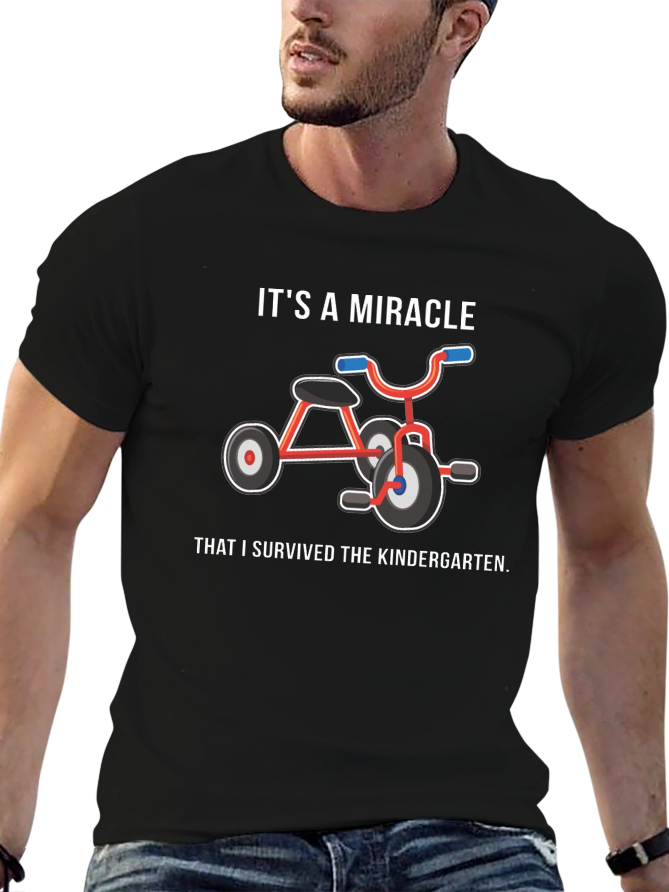 Black It's A Miracle Kindergarten Survivor T-Shirt view 6