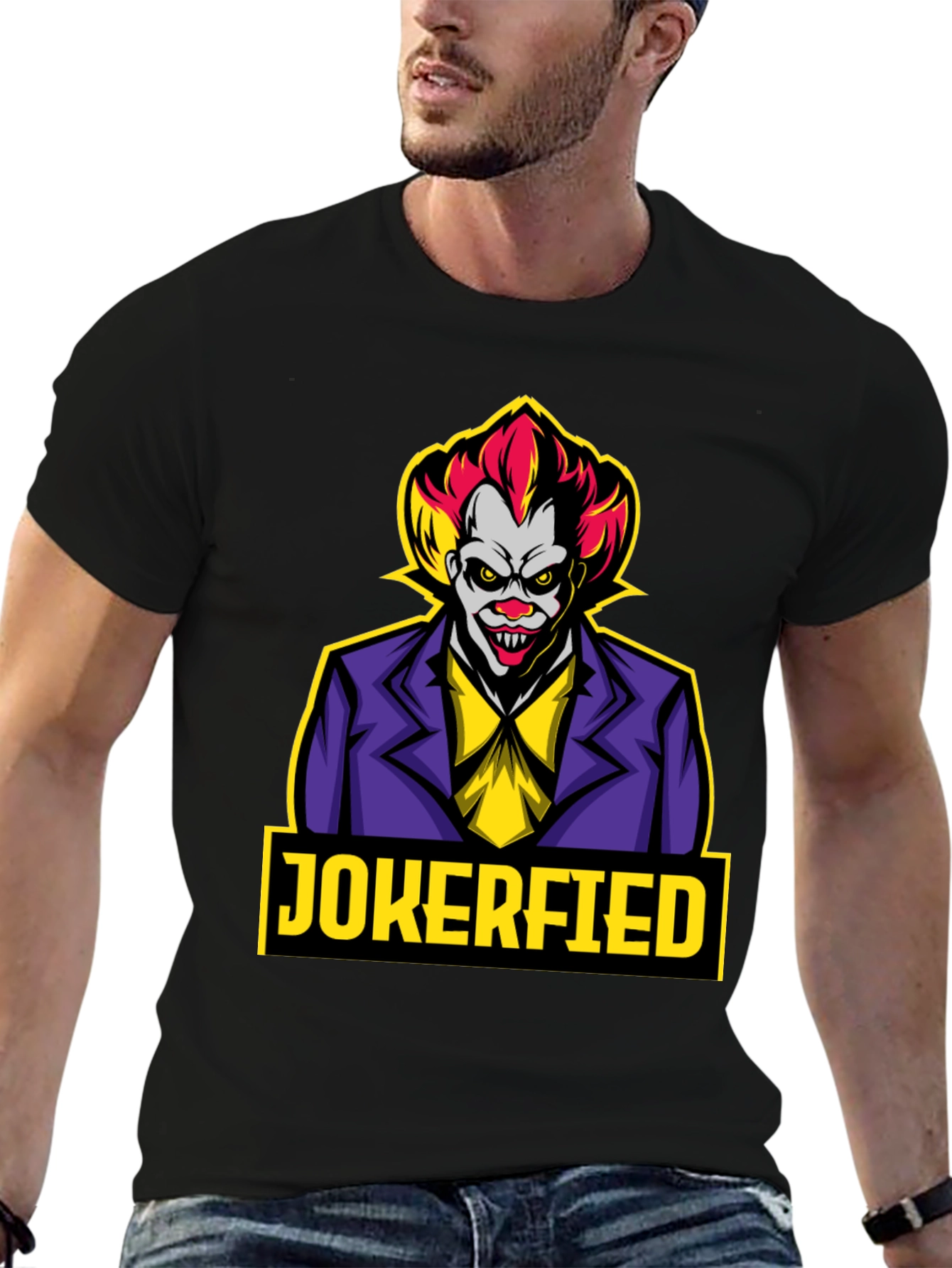 Black Jokerfied T-Shirt - Clown Graphic Tee view 6