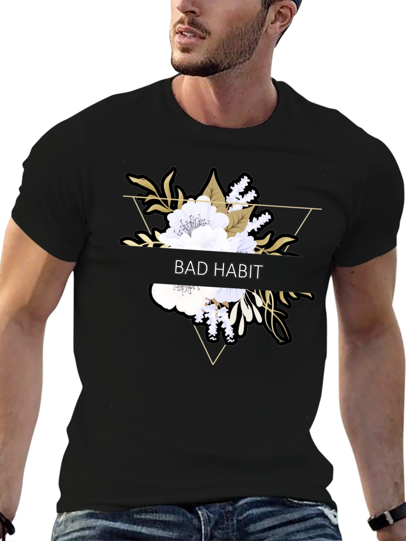 Black Bad Habit Floral Graphic Tee view 6