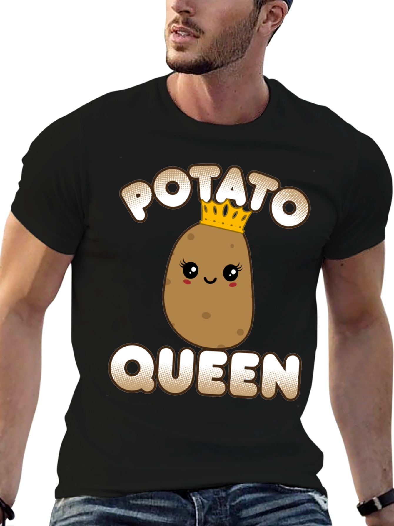 Black Potato Queen Graphic Tee - Funny T-Shirt view 6