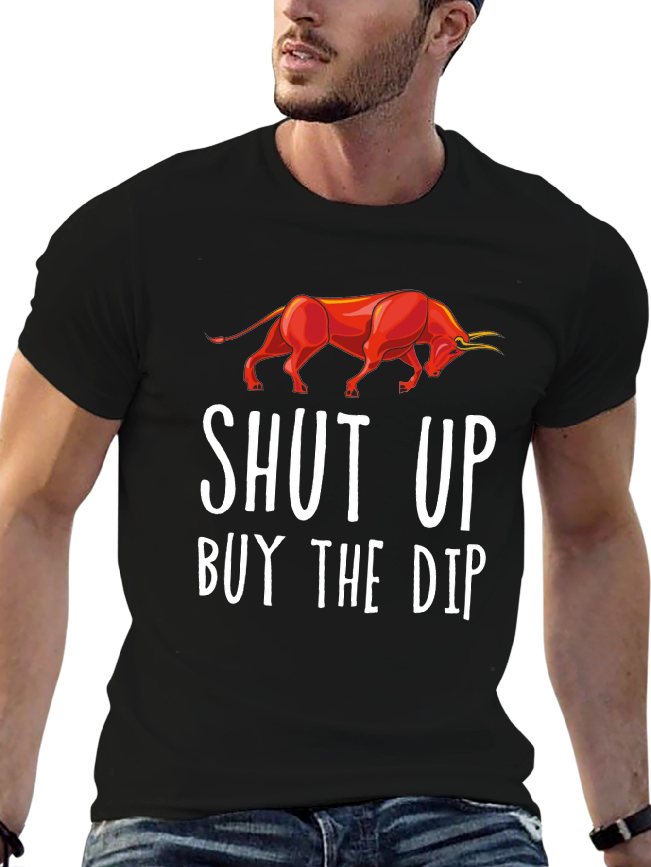 Black Shut Up Buy The Dip Graphic Tee view 6