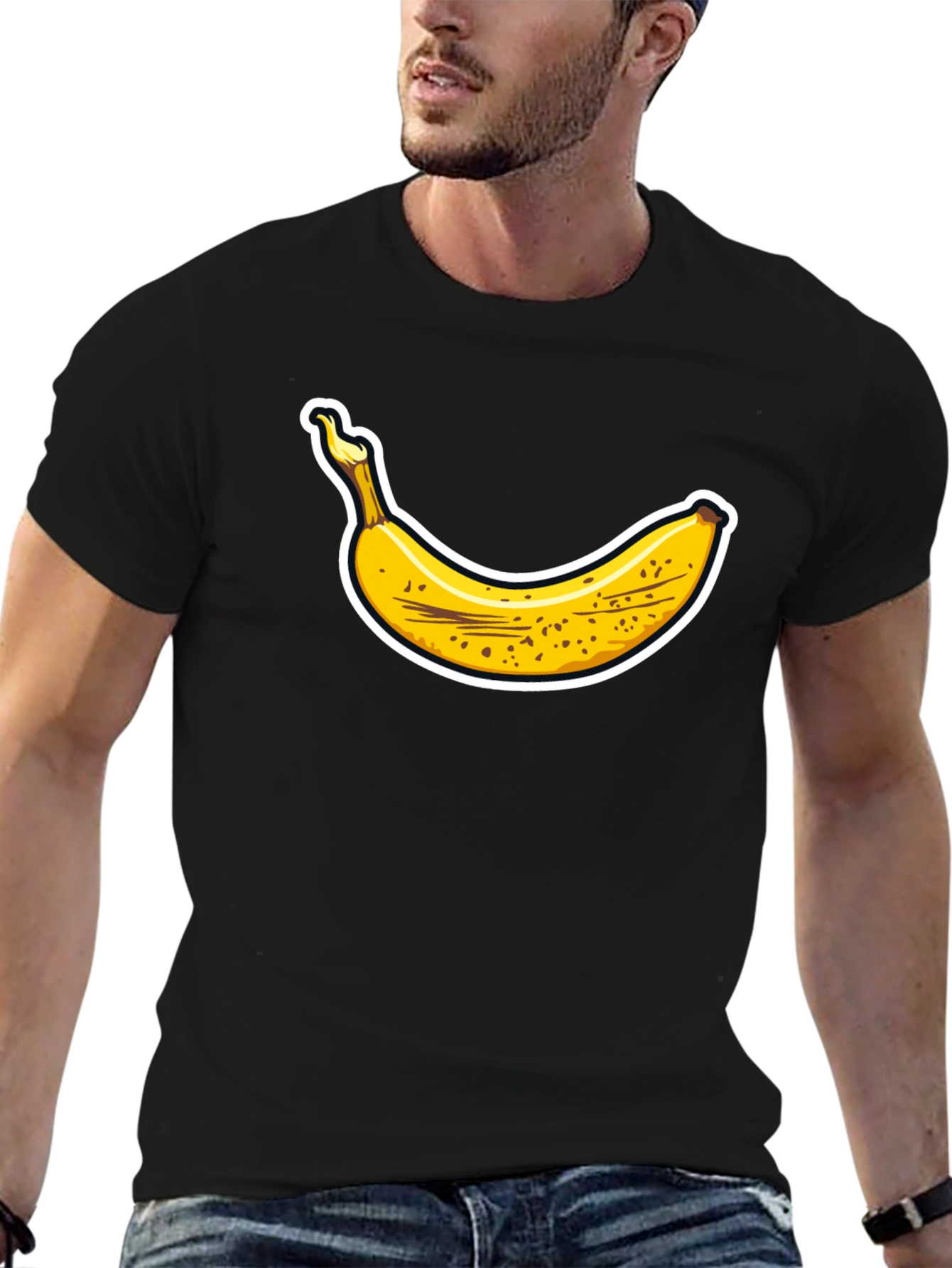 Black Banana Graphic Tee - Black Cotton T-Shirt view 6