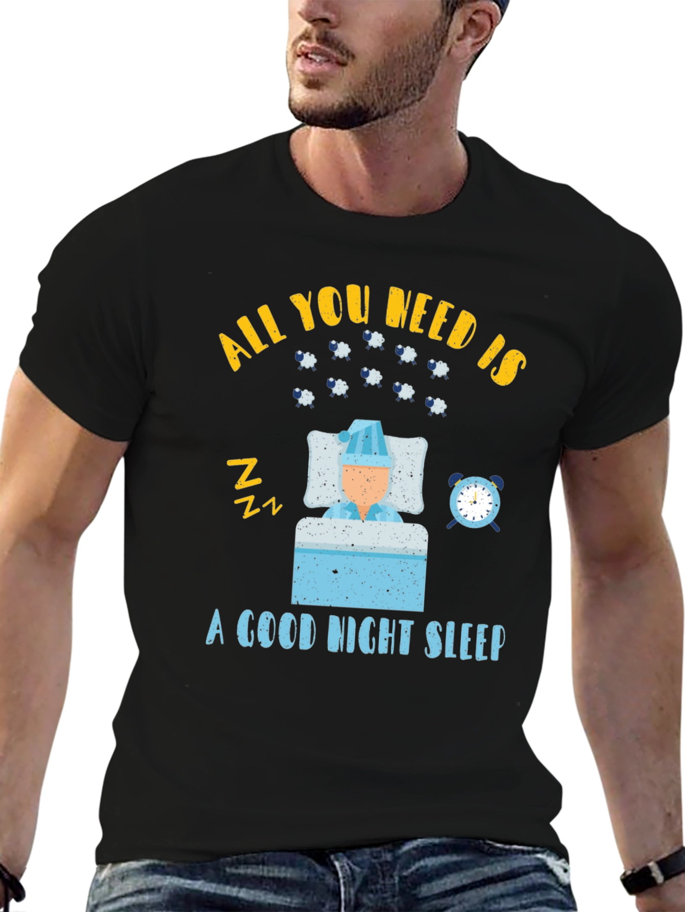 Black All You Need is Sleep T-Shirt view 6