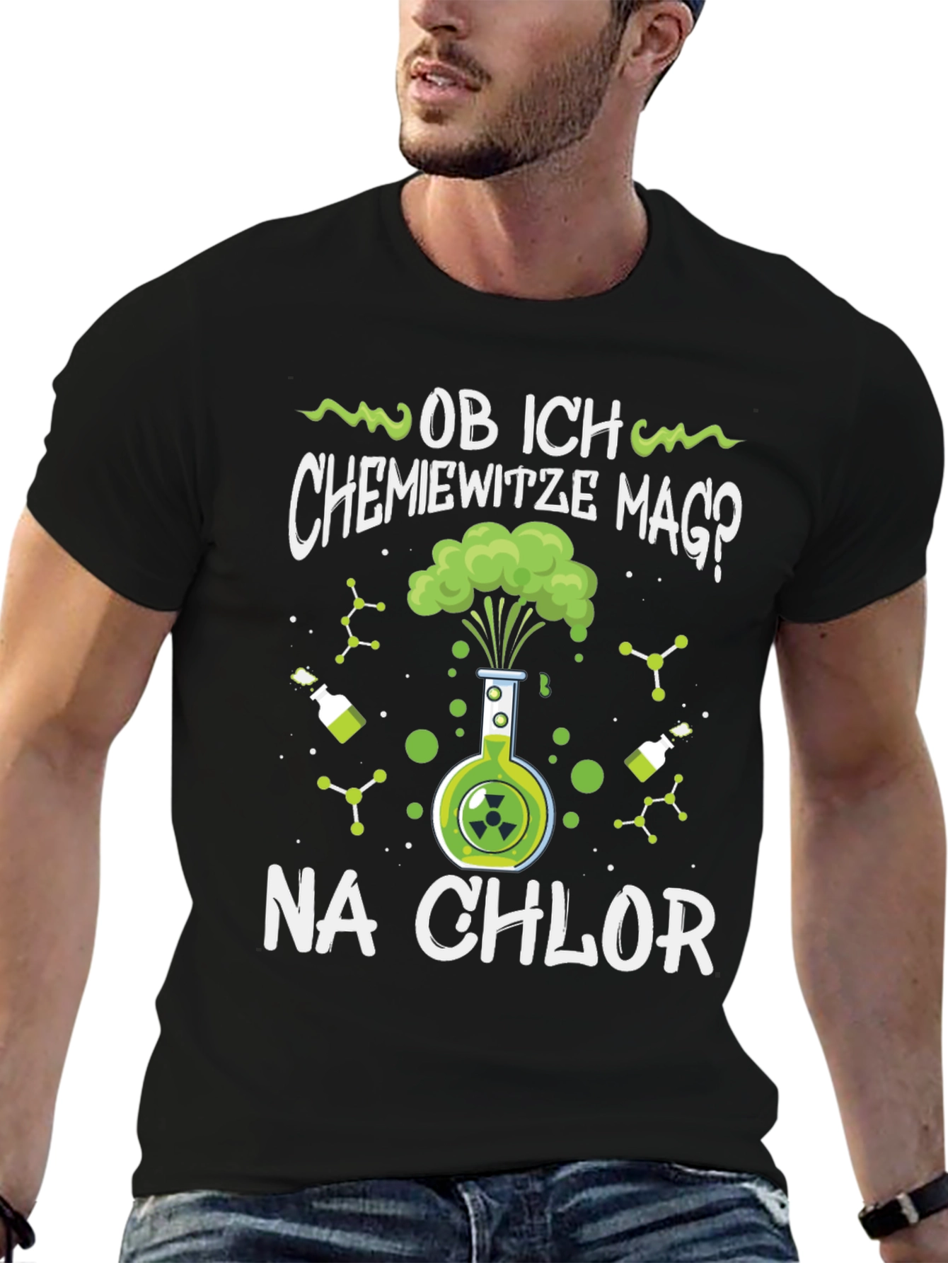Black Chemistry Joke T-Shirt - 'Na Chlor' Fun Tee view 6