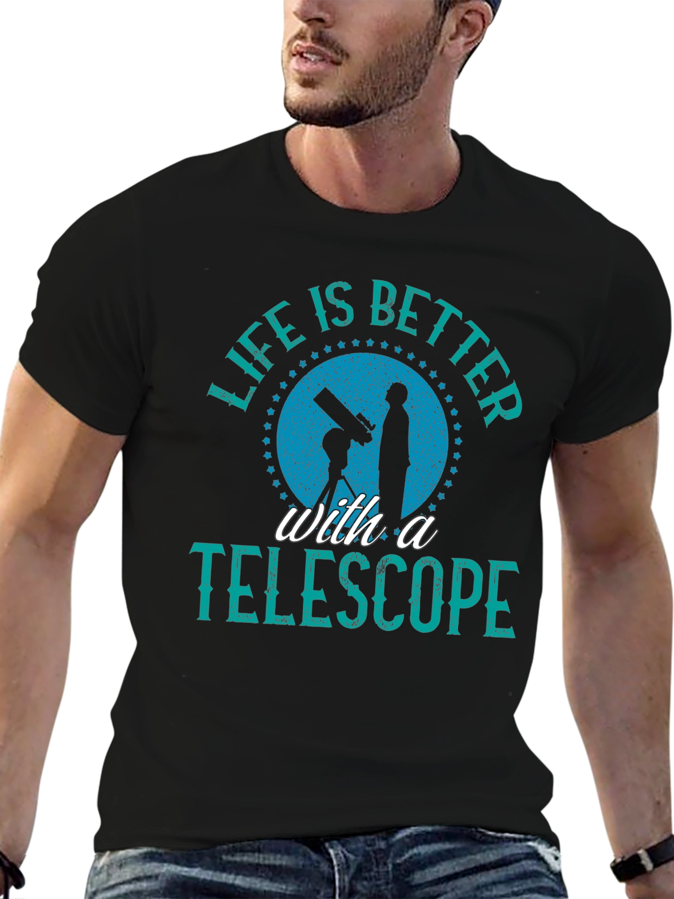 Telescope Lover Graphic T-Shirt - Life is Better with a Telescope - 6