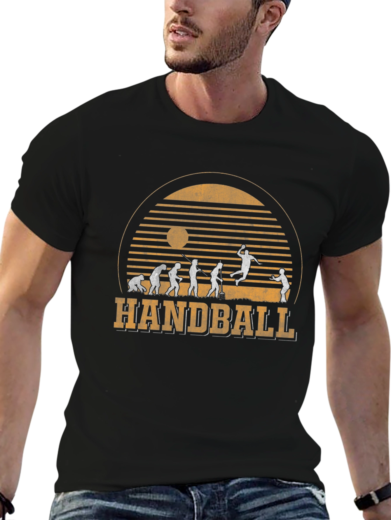 Black Handball Evolution Graphic Tee - Black Crew Neck T-Shirt view 6