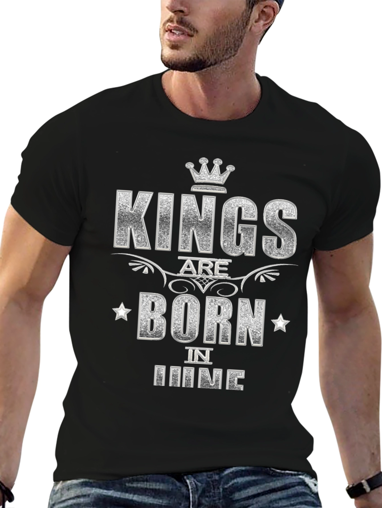 Black Kings Are Born in June Black T-Shirt view 6