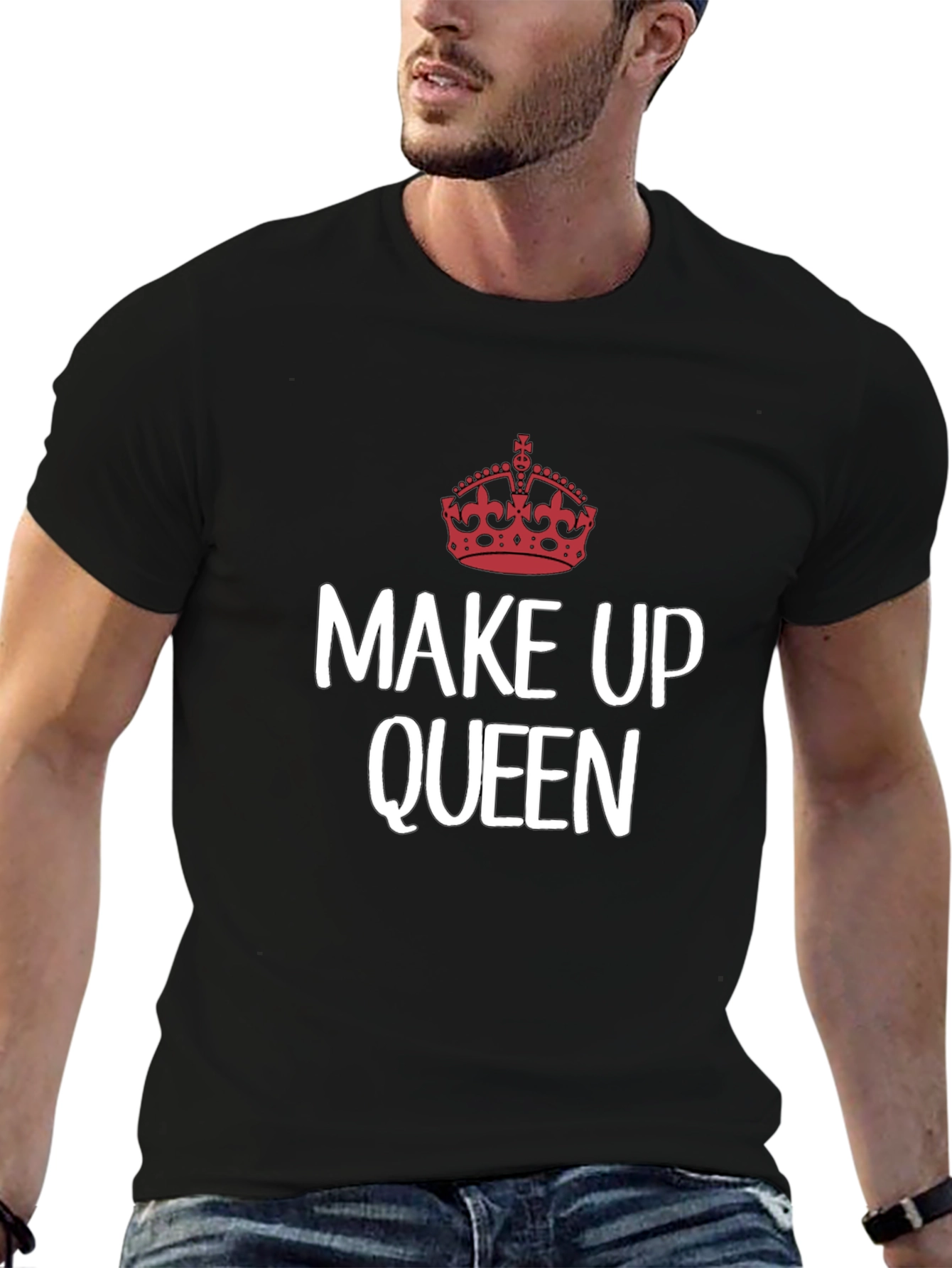 Black Make Up Queen T-Shirt - Crown Graphic Tee view 6
