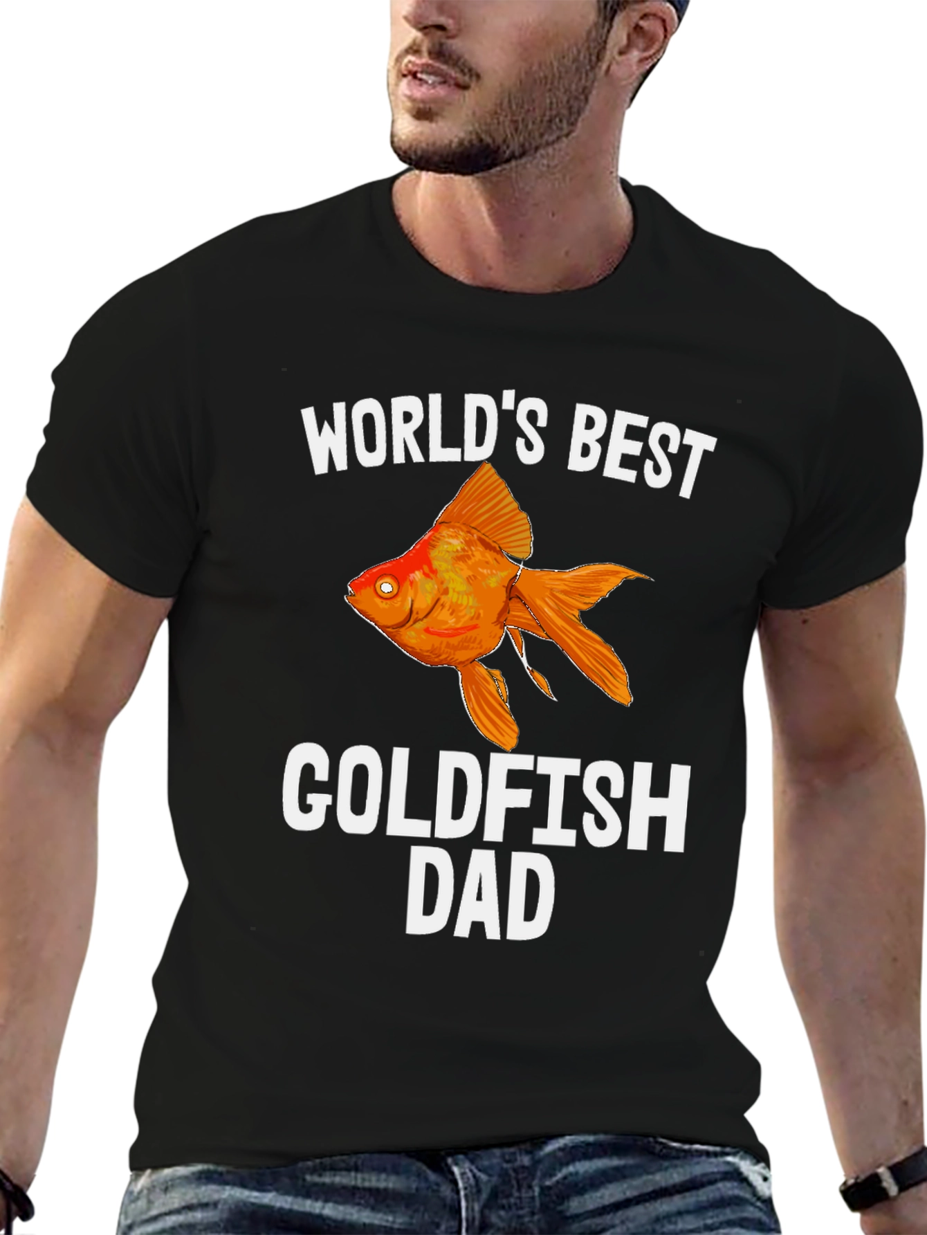 Black World's Best Goldfish Dad T-Shirt view 6