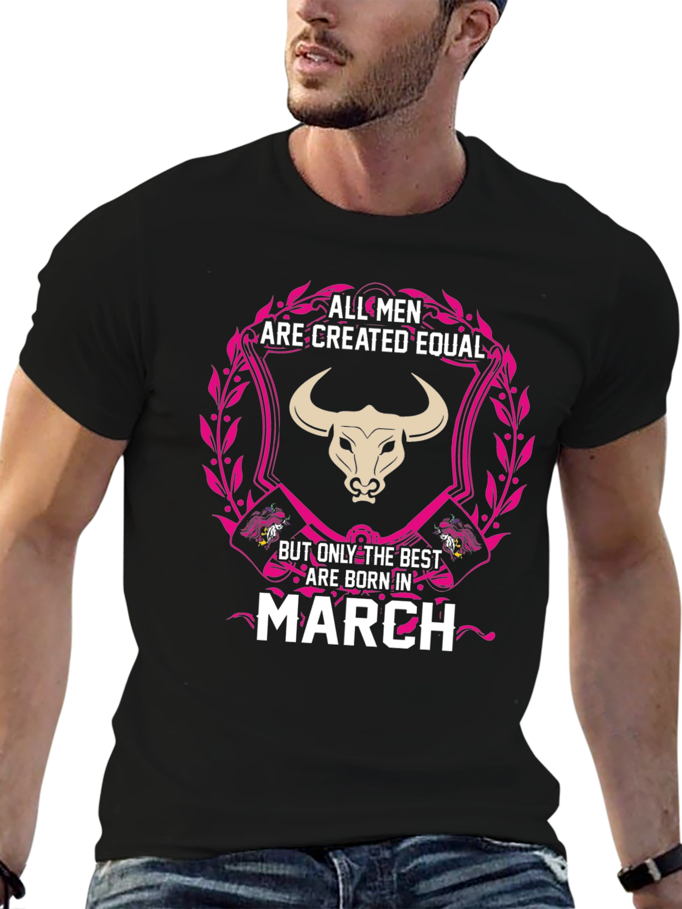 Black Men's March Birthday T-Shirt - All Men Are Created Equal view 6