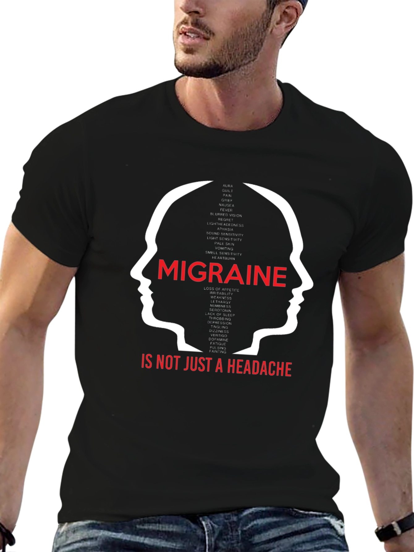 Black Migraine Awareness T-Shirt: More Than Just a Headache view 6