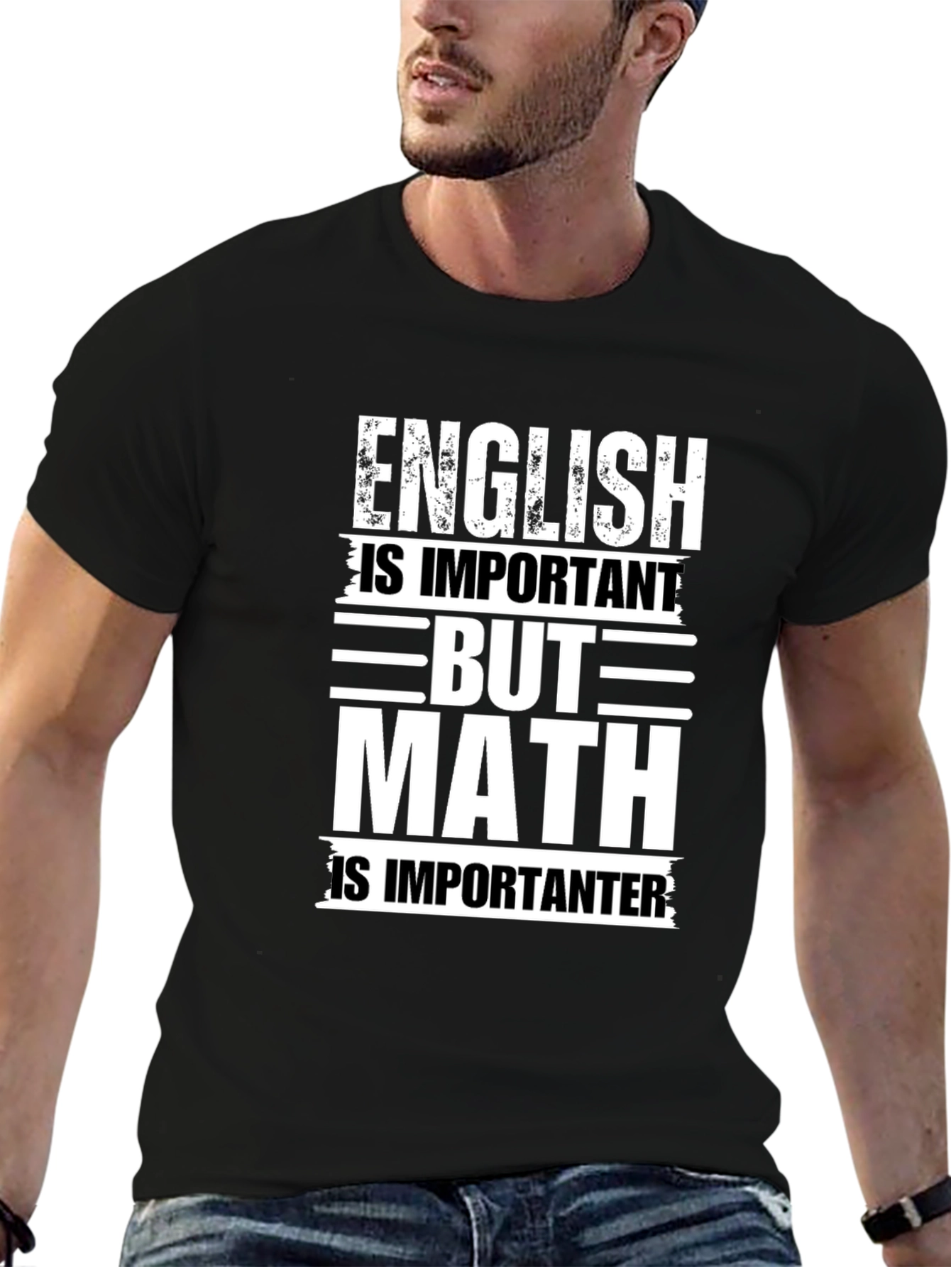 Black English vs Math Graphic Tee - Black view 6