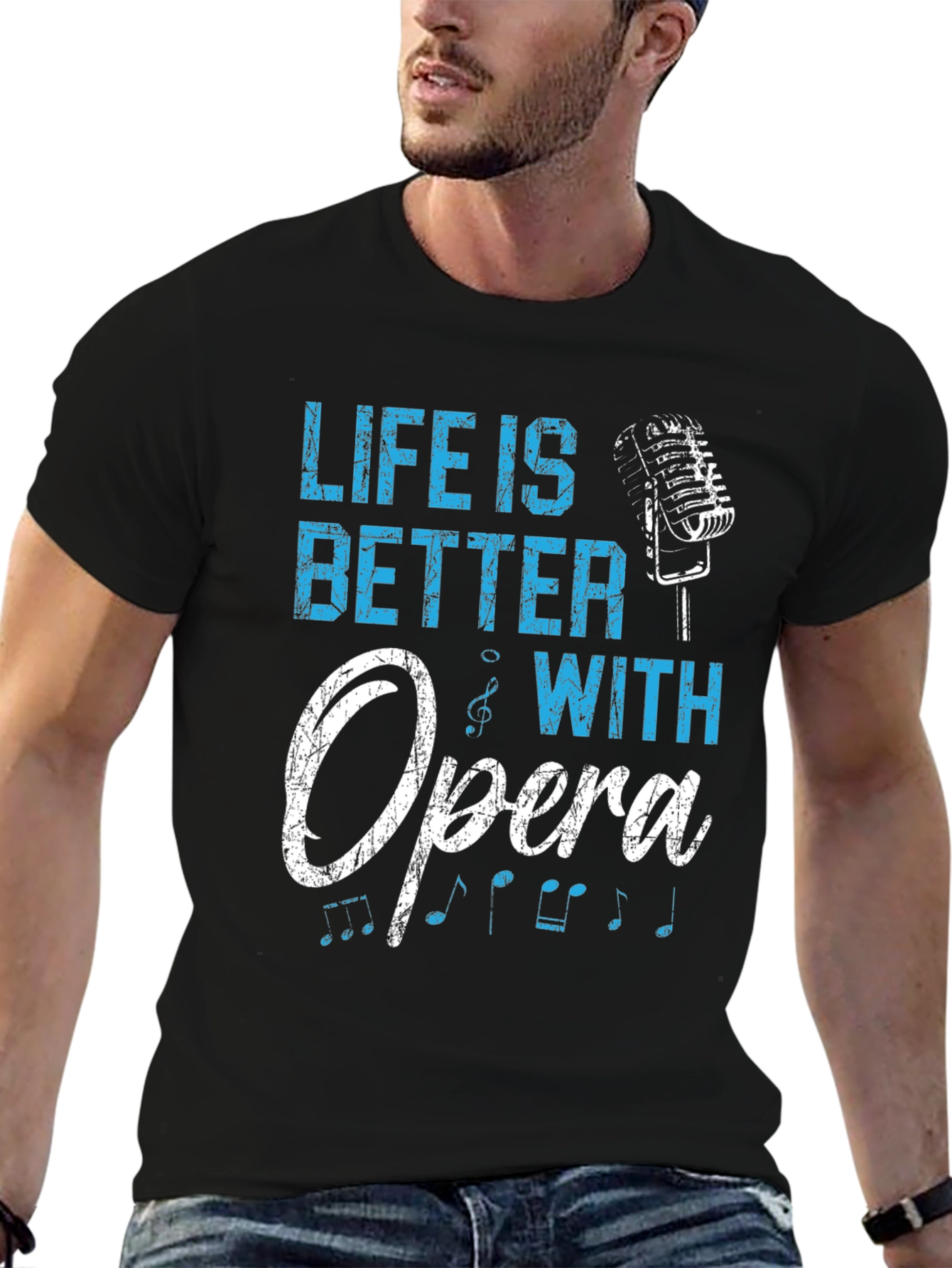 Black Life Is Better With Opera Black T-Shirt view 6