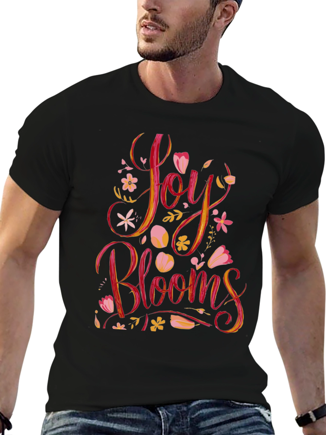 Black Joy Blooms Graphic Tee - Black view 6