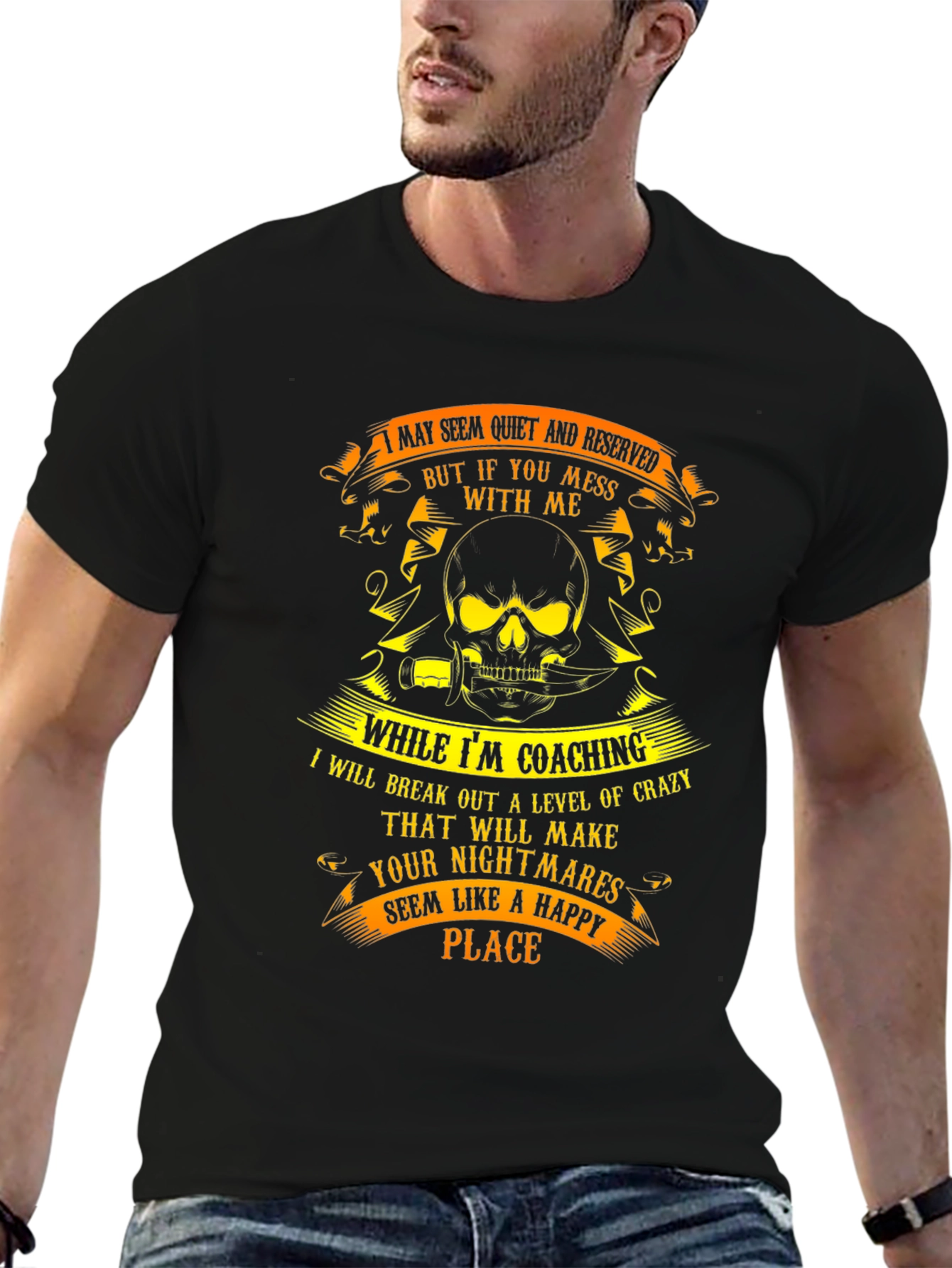 Black Coaching Crazy T-Shirt: Reserved But Mess With Me! view 6