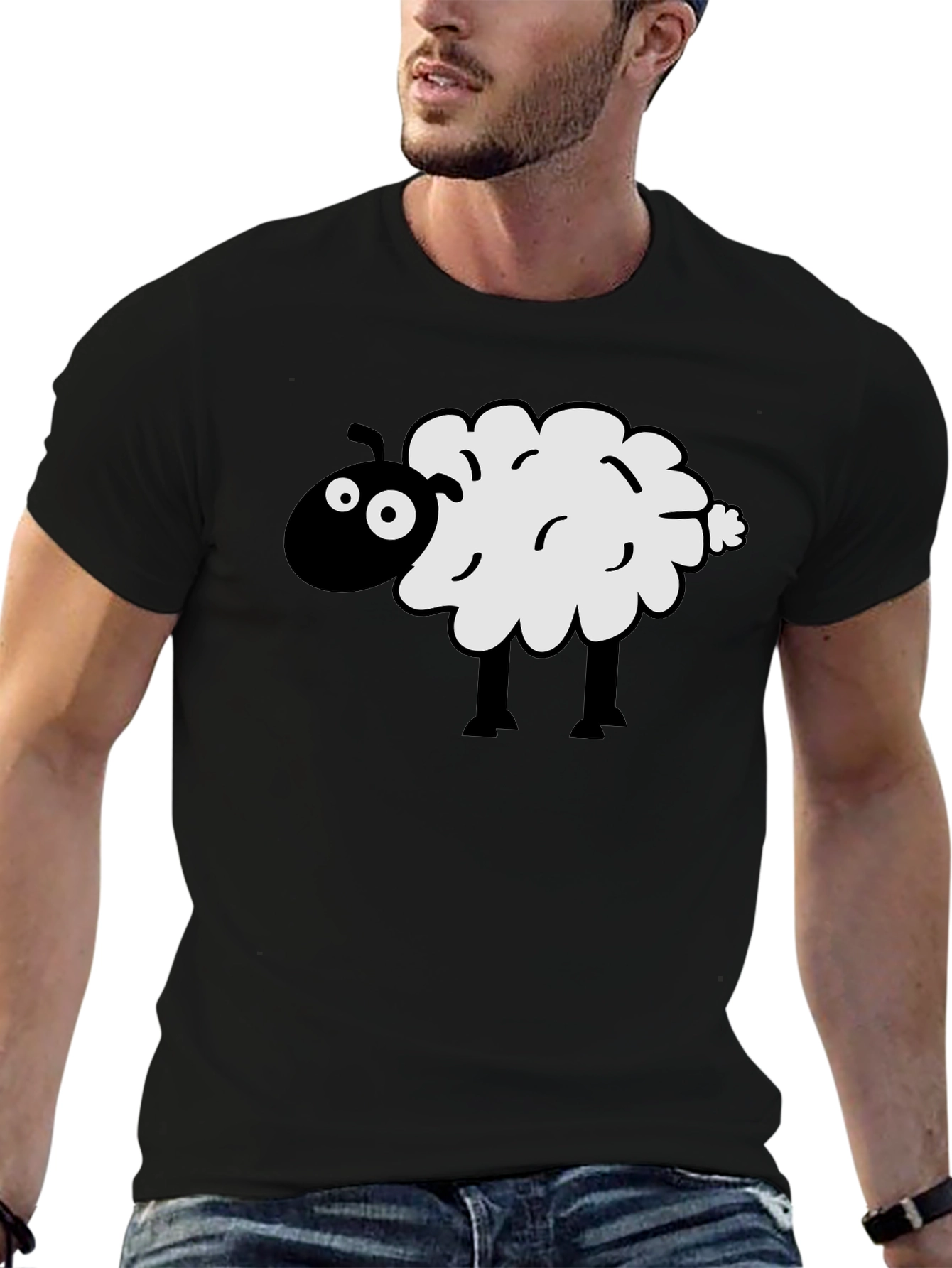 Black Black Sheep Graphic Tee - Men's Crew Neck T-Shirt view 6