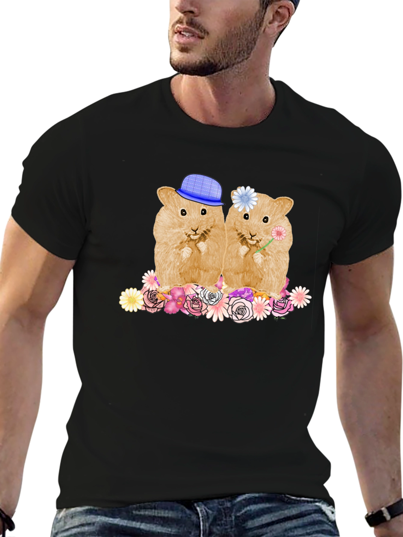 Black Hamster Couple T-Shirt Cute Animal Tee view 6