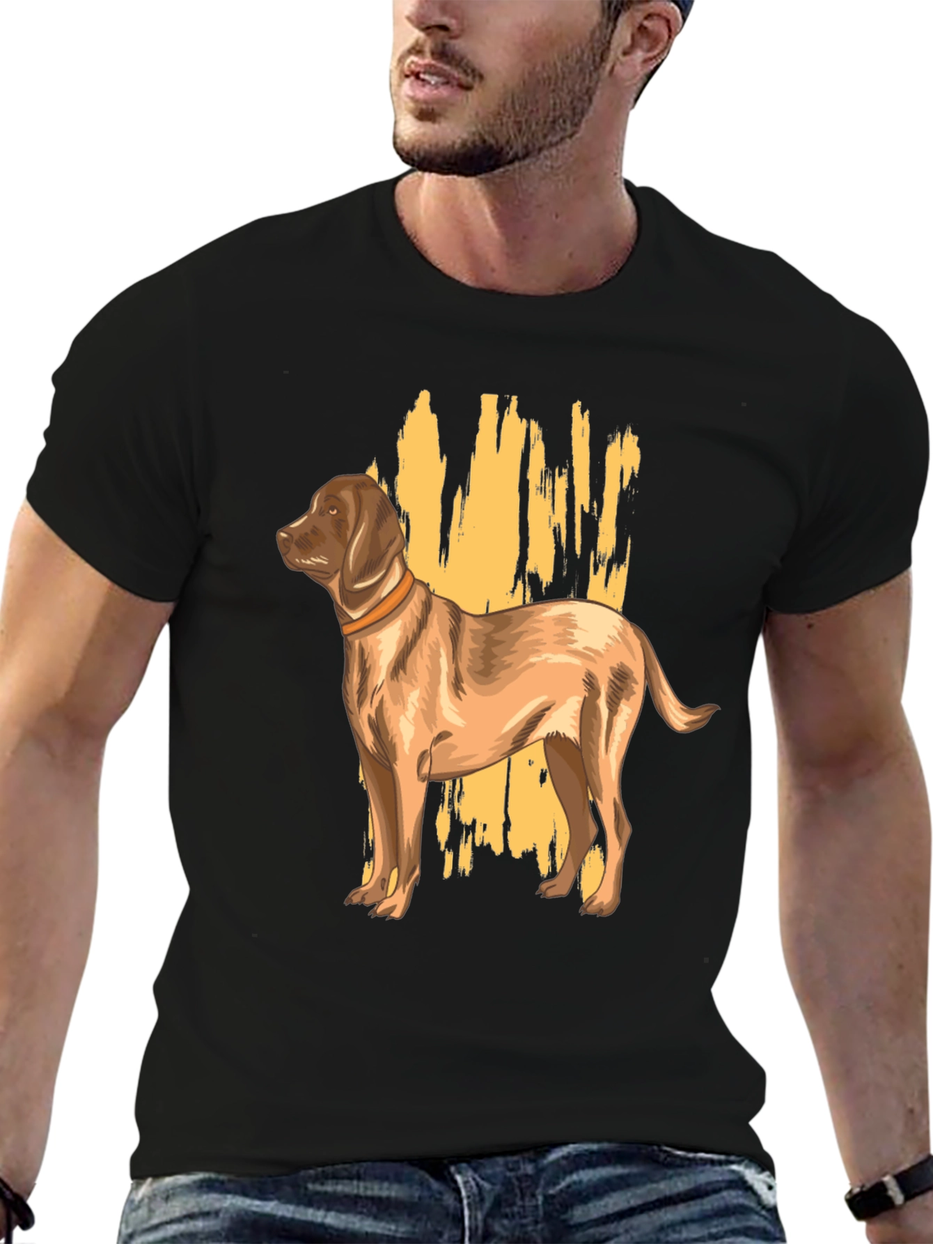 Black Dog Graphic T-Shirt - Black, Canine Lover Tee view 6
