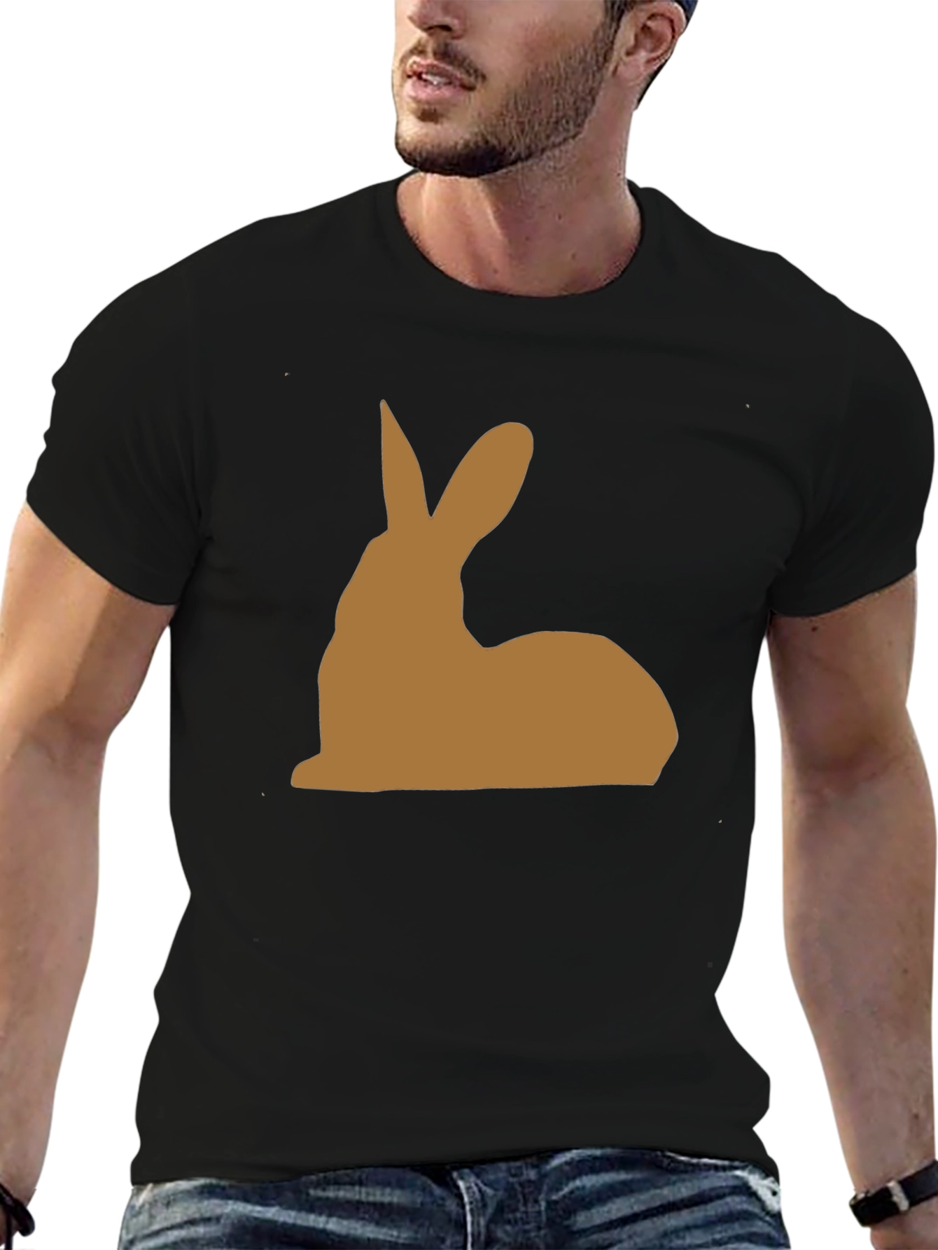 Black Rabbit Graphic Tee - Stylish Men's Black T-Shirt view 6
