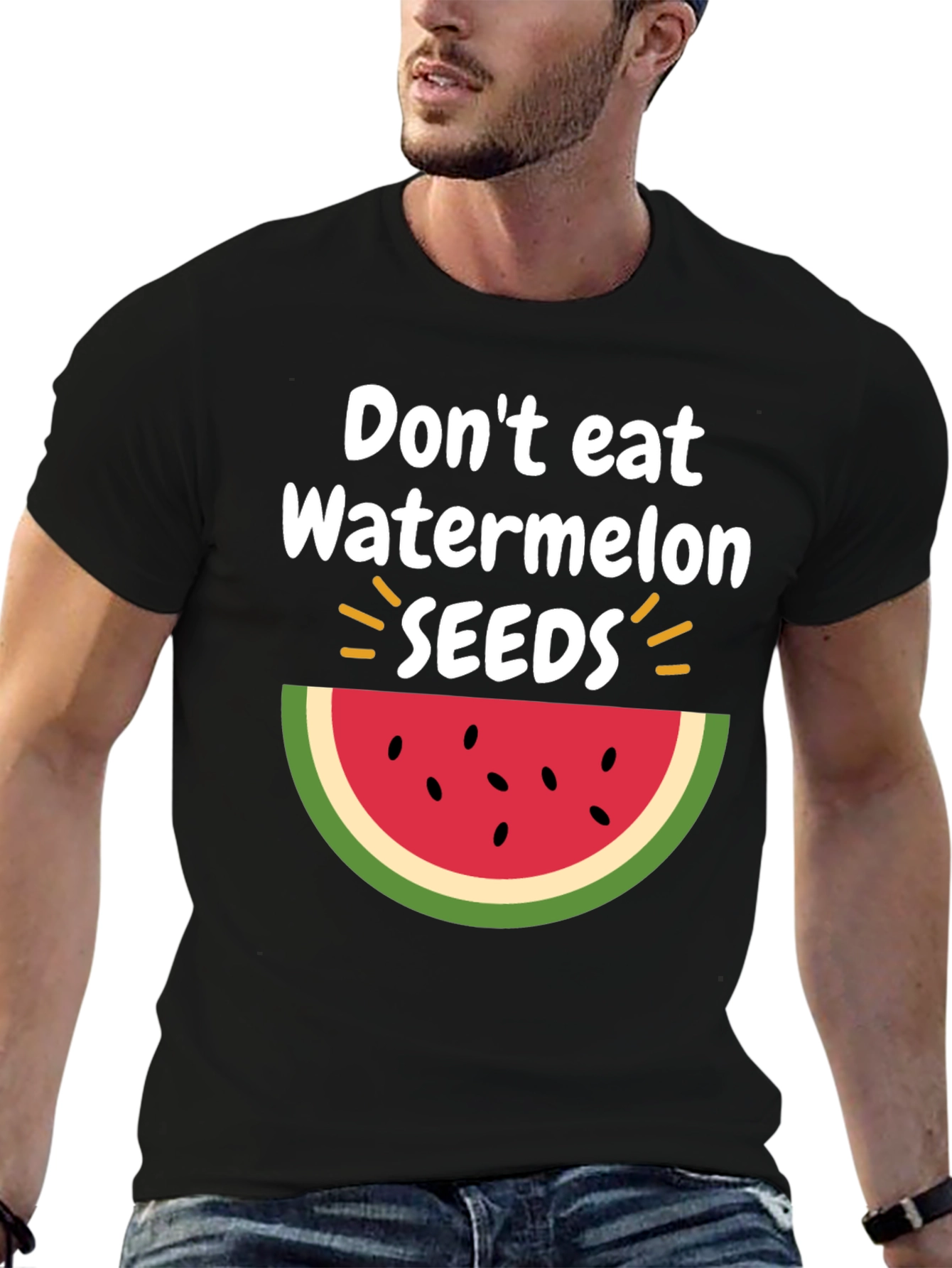 Black Don't Eat Watermelon Seeds T-Shirt, Fun Summer Tee view 6