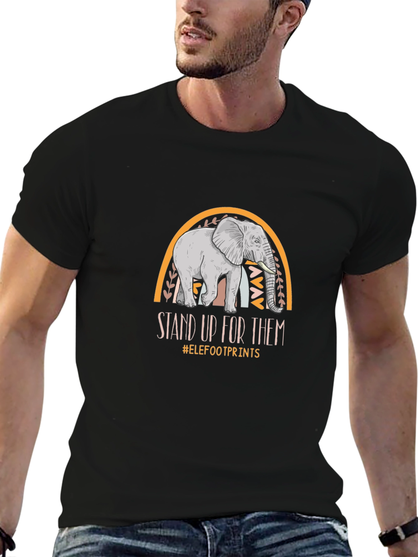 Black Elephant Conservation T-Shirt - Stand Up For Them view 6