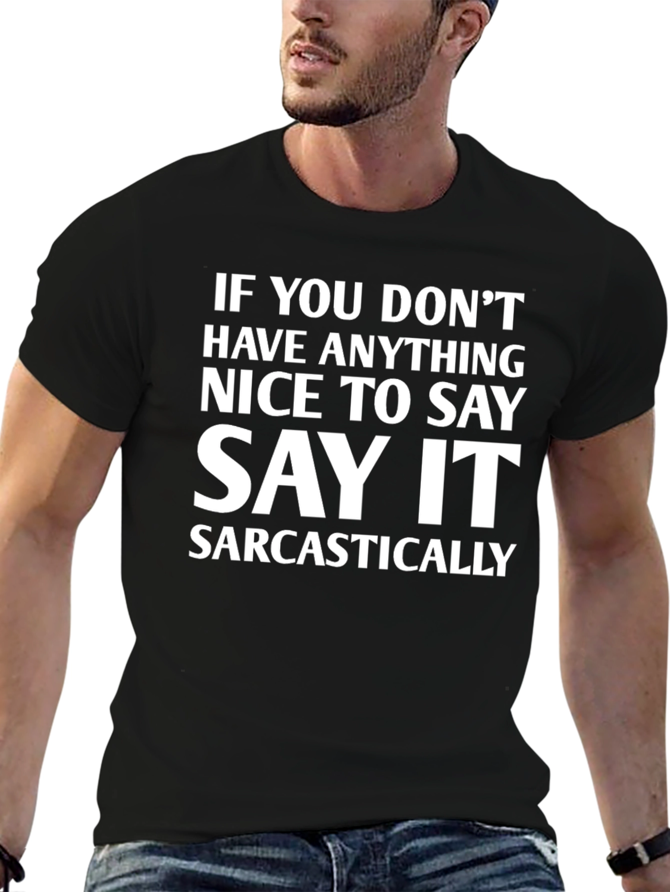 Black Sarcastic Statement T-Shirt - Dark Humor Apparel view 6