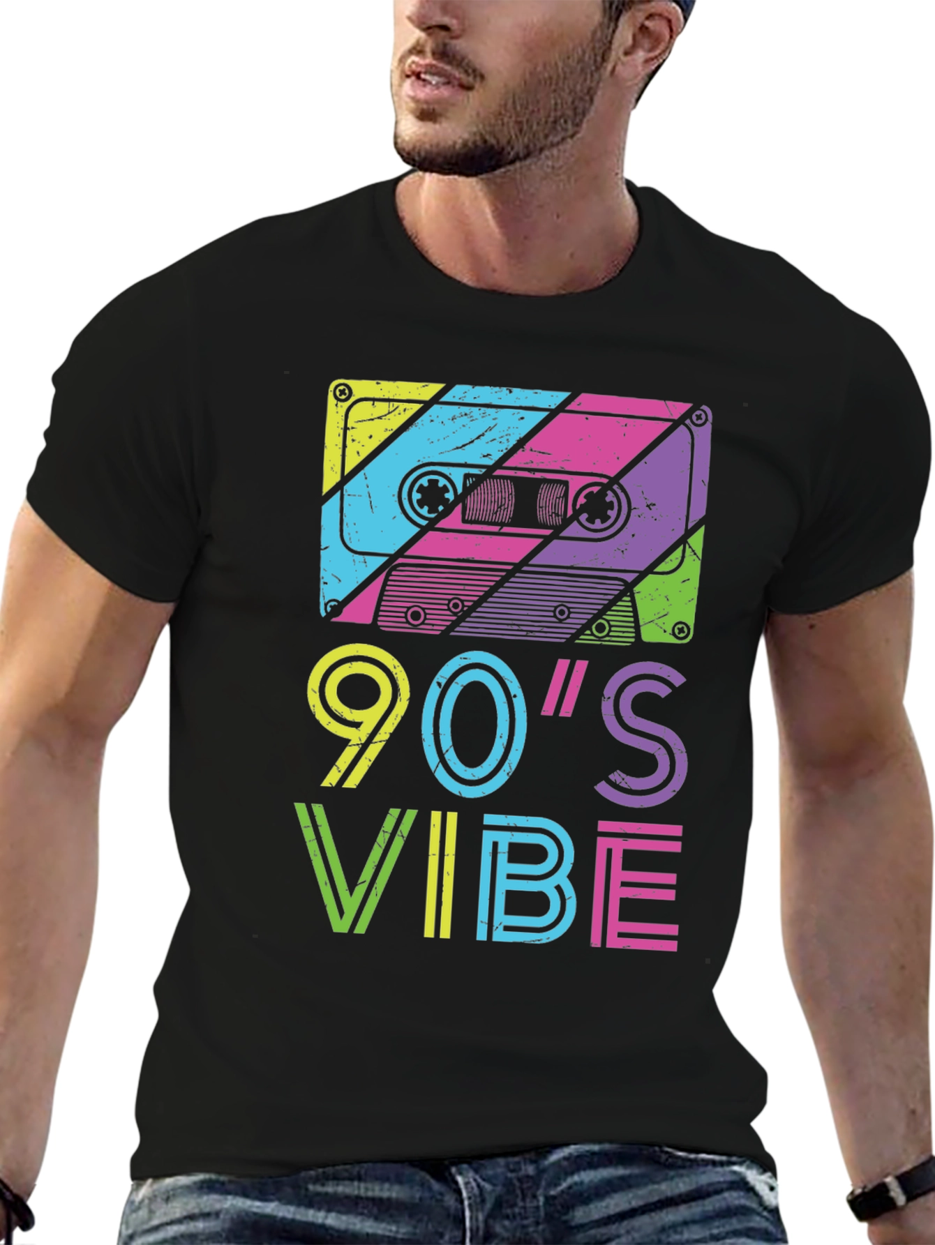 90's Vibe Graphic Tee - Retro Cassette Design - 6