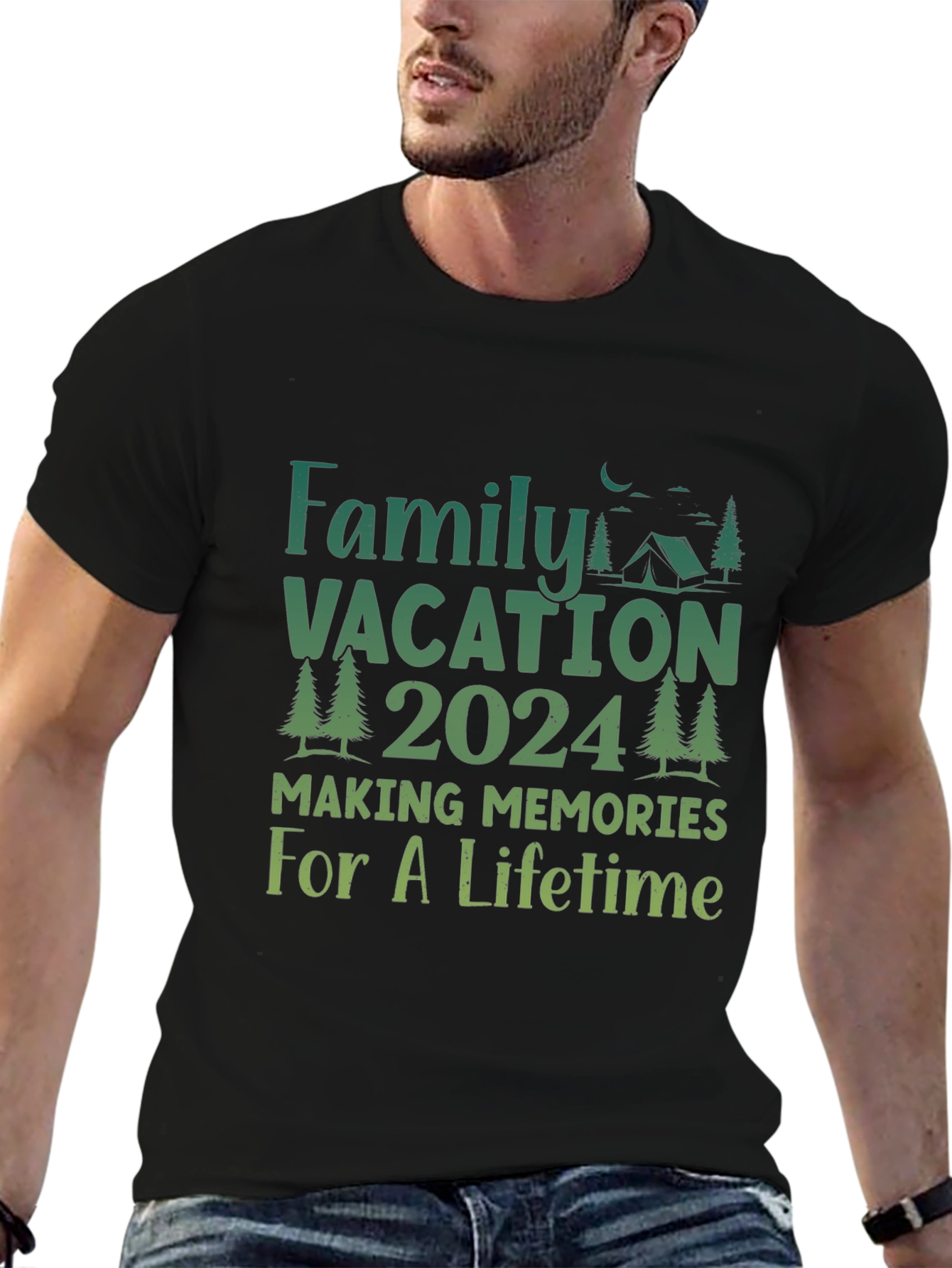 Black Family Vacation 2024 Camping Memories T-Shirt view 6