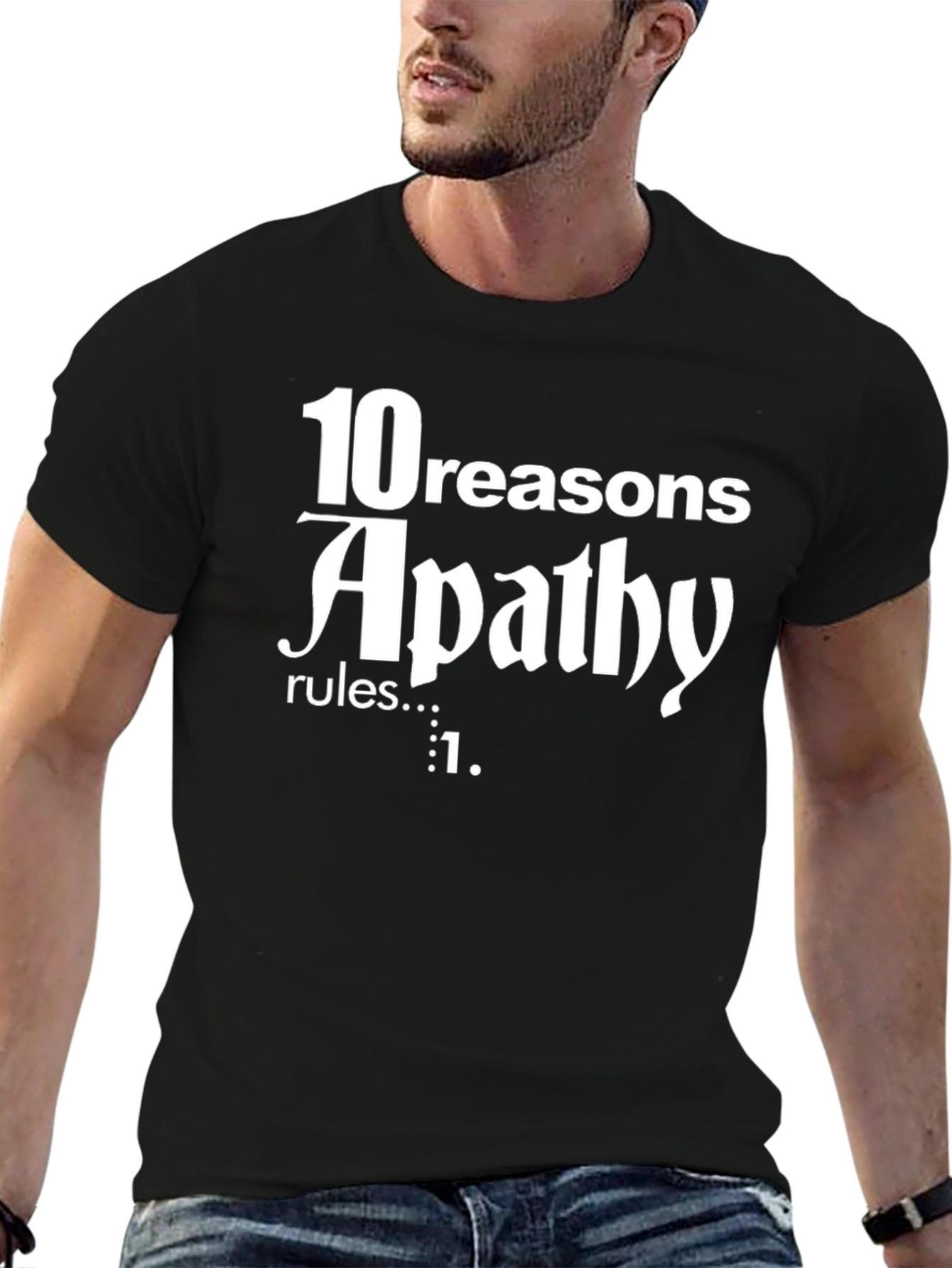 Black Apathy Rules T-Shirt view 6