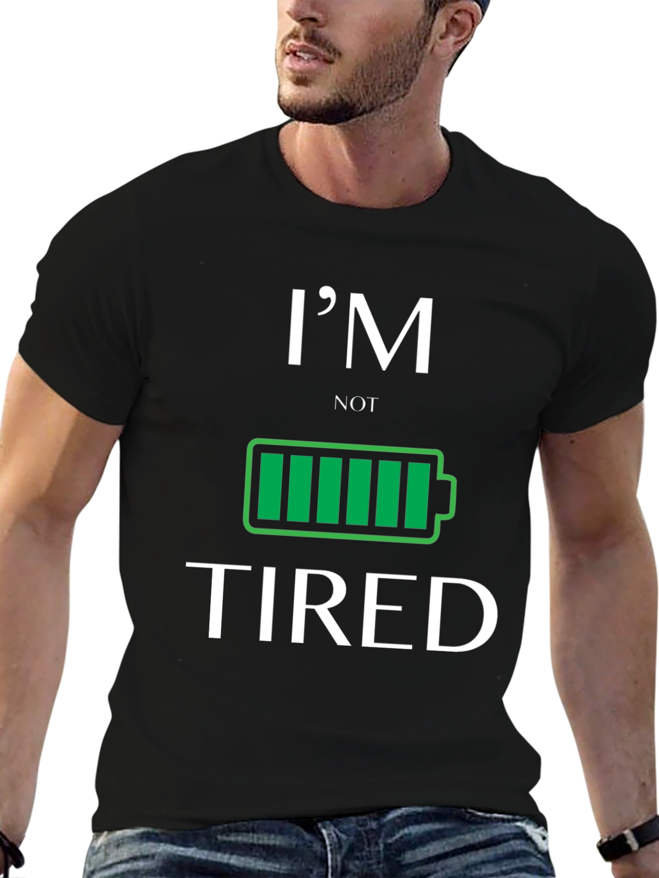 Black I'm Not Tired Graphic T-Shirt view 6