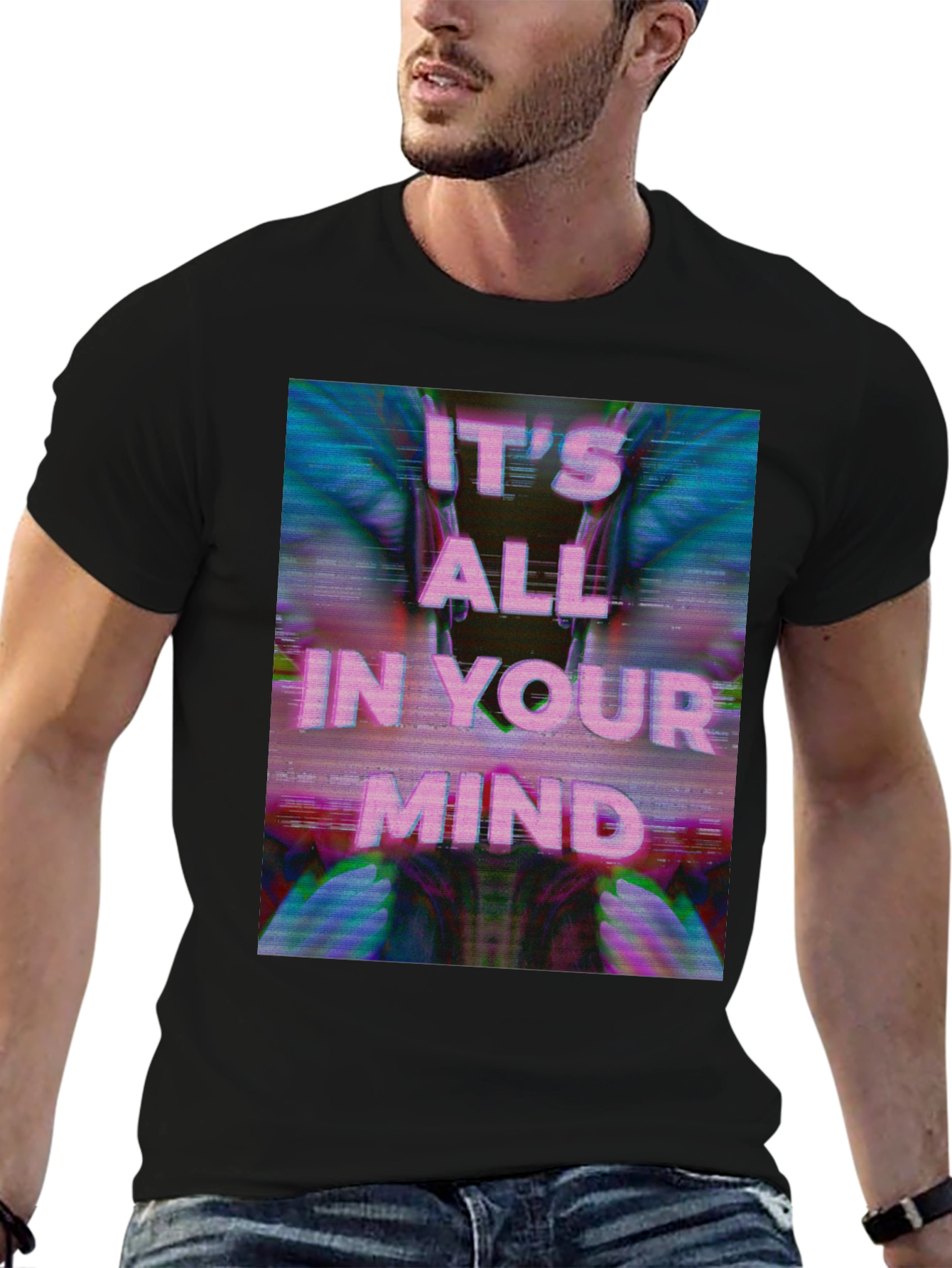 Black It's All in Your Mind Graphic T-Shirt - Black view 6