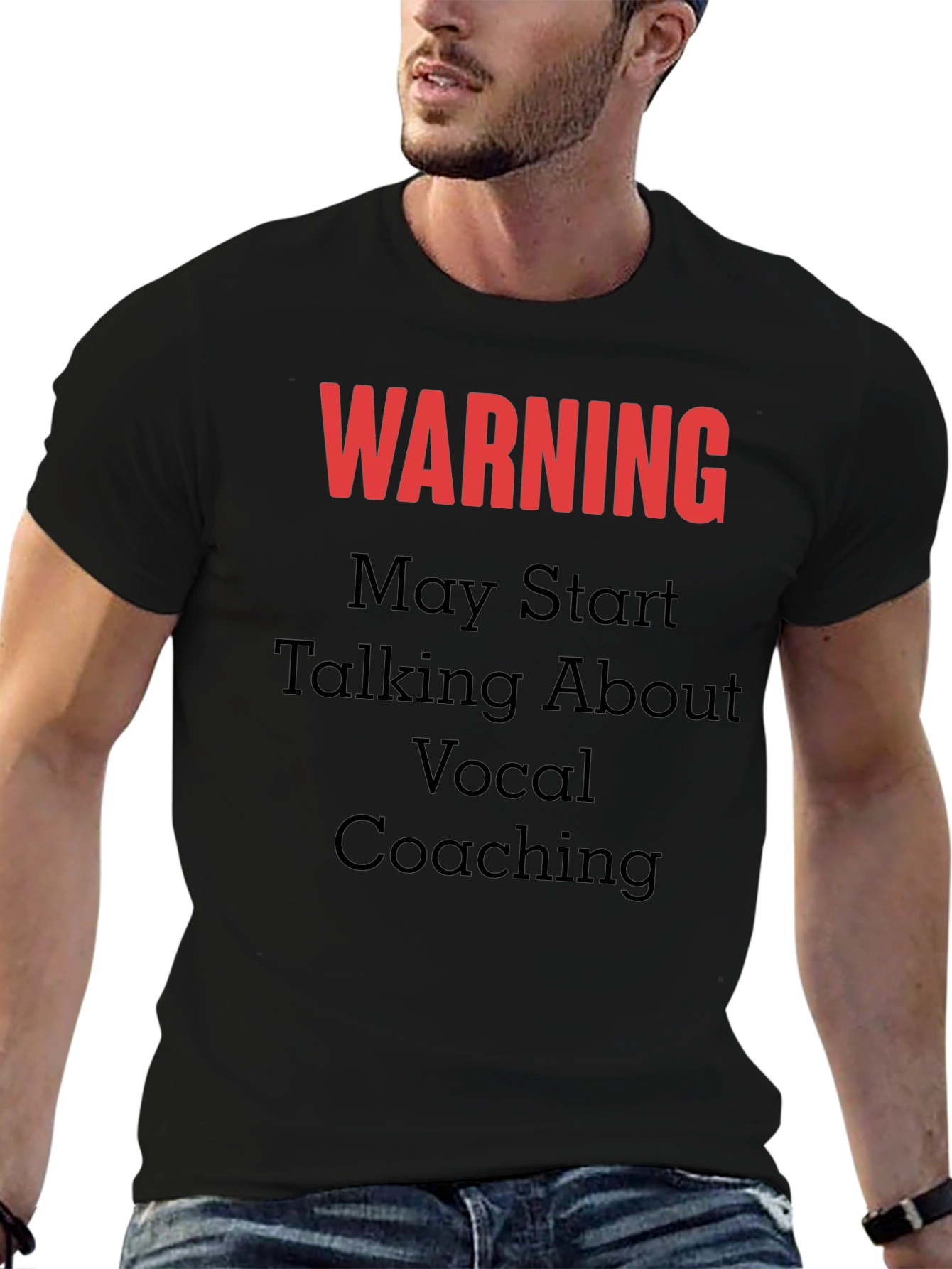 Black Warning Vocal Coaching T-Shirt view 6