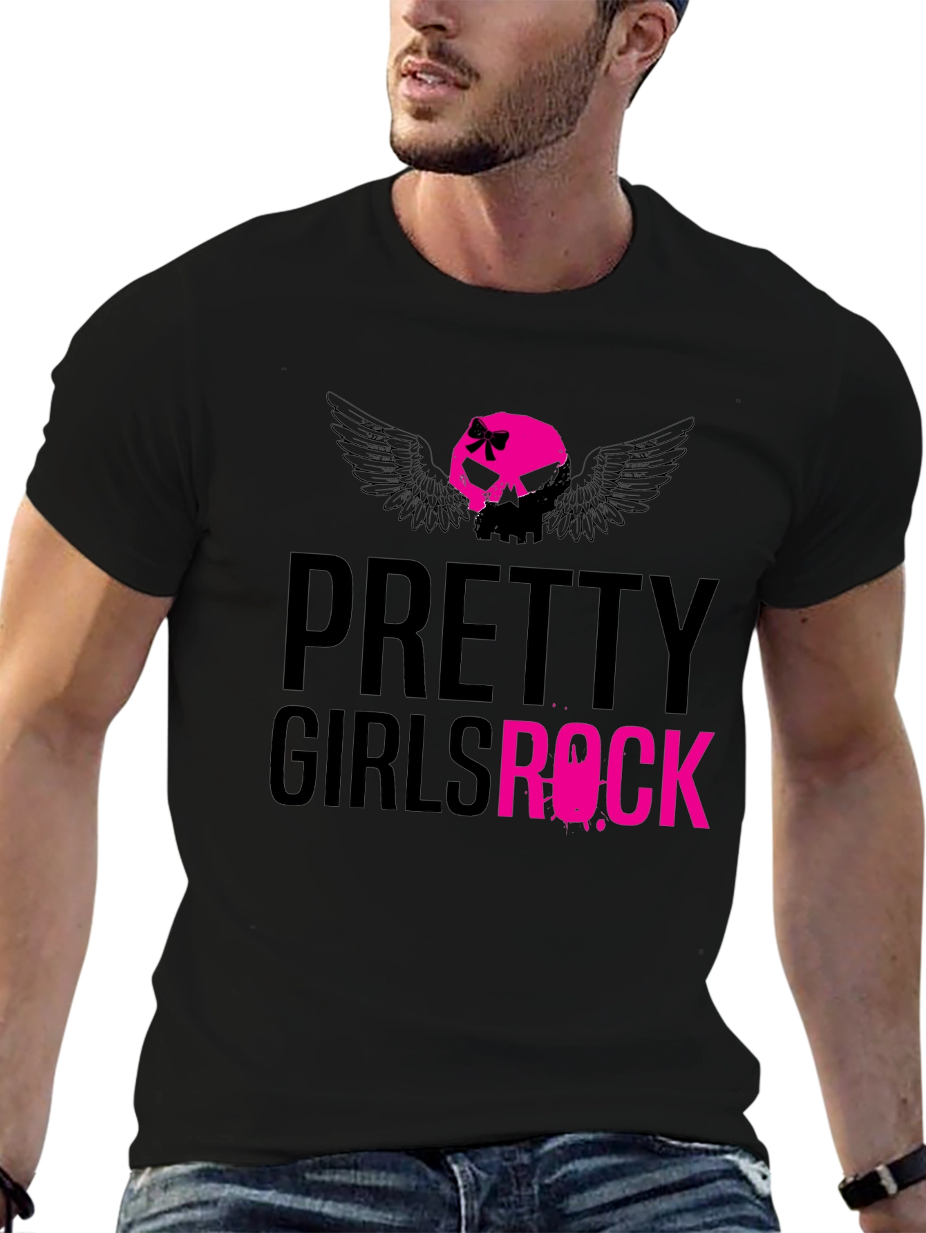 Black Pretty Girls Rock Graphic T-Shirt view 6