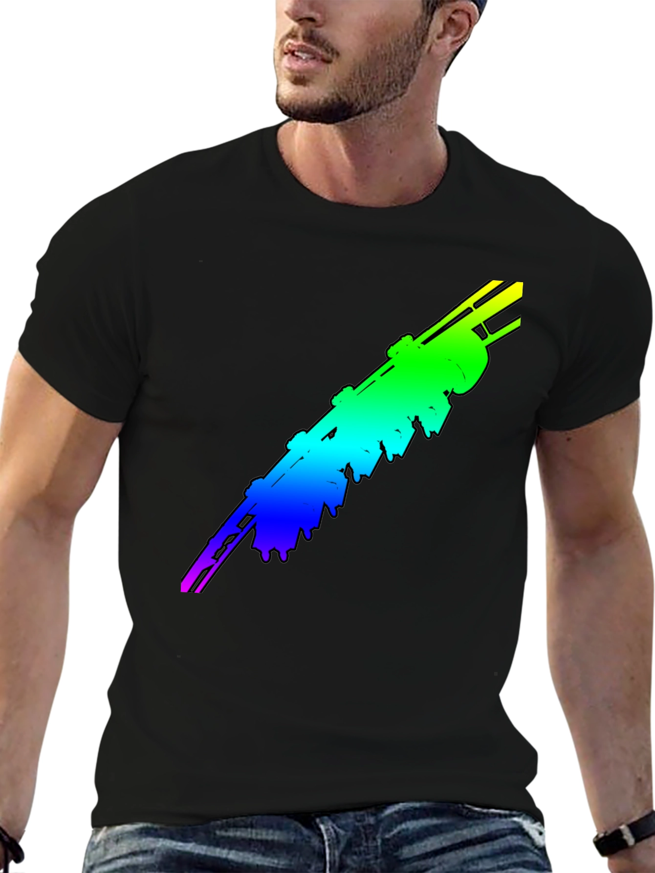 Black Rainbow Rocket T-Shirt view 6