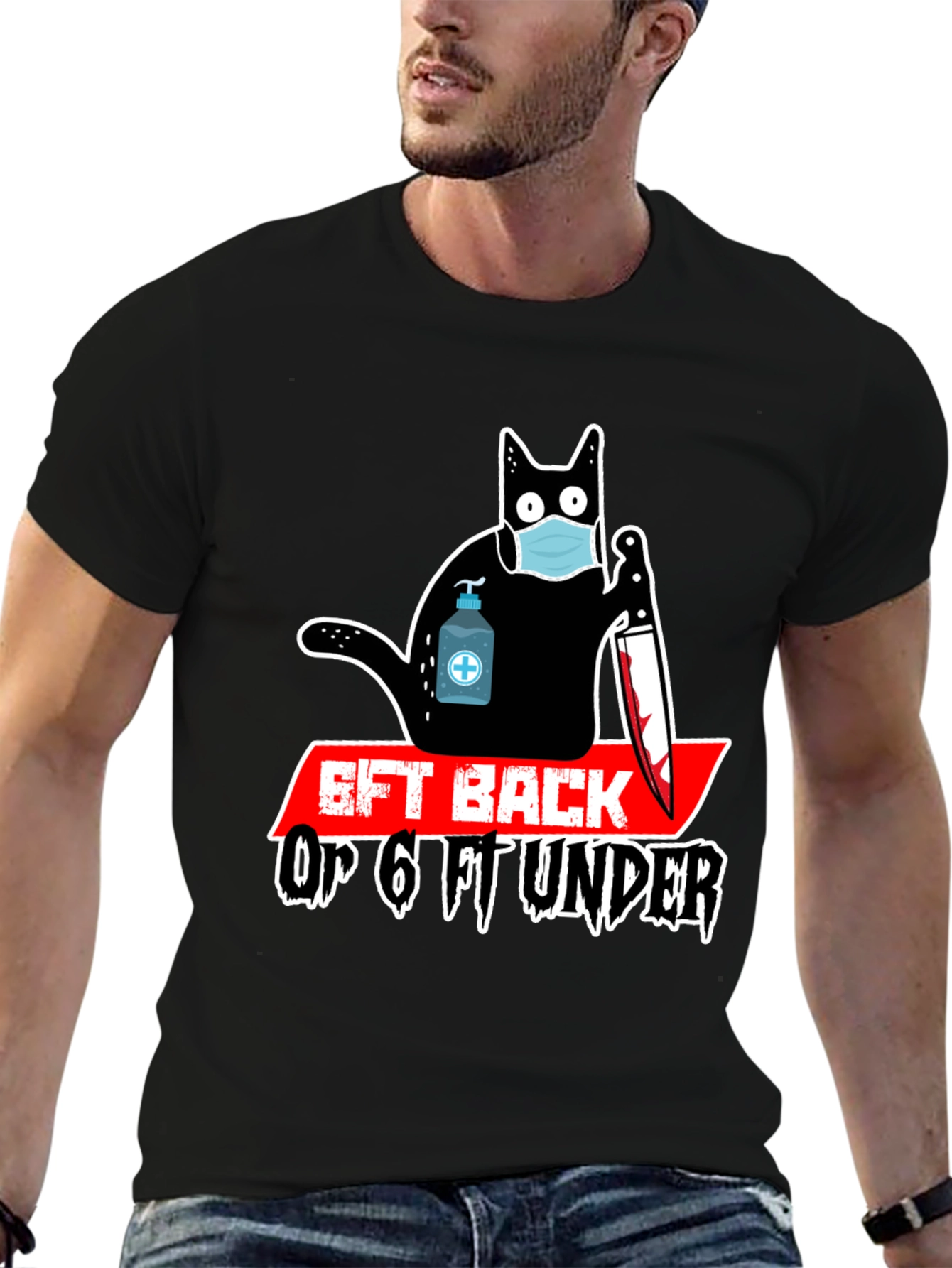 Black 6ft Back Or 6ft Under T-Shirt view 6