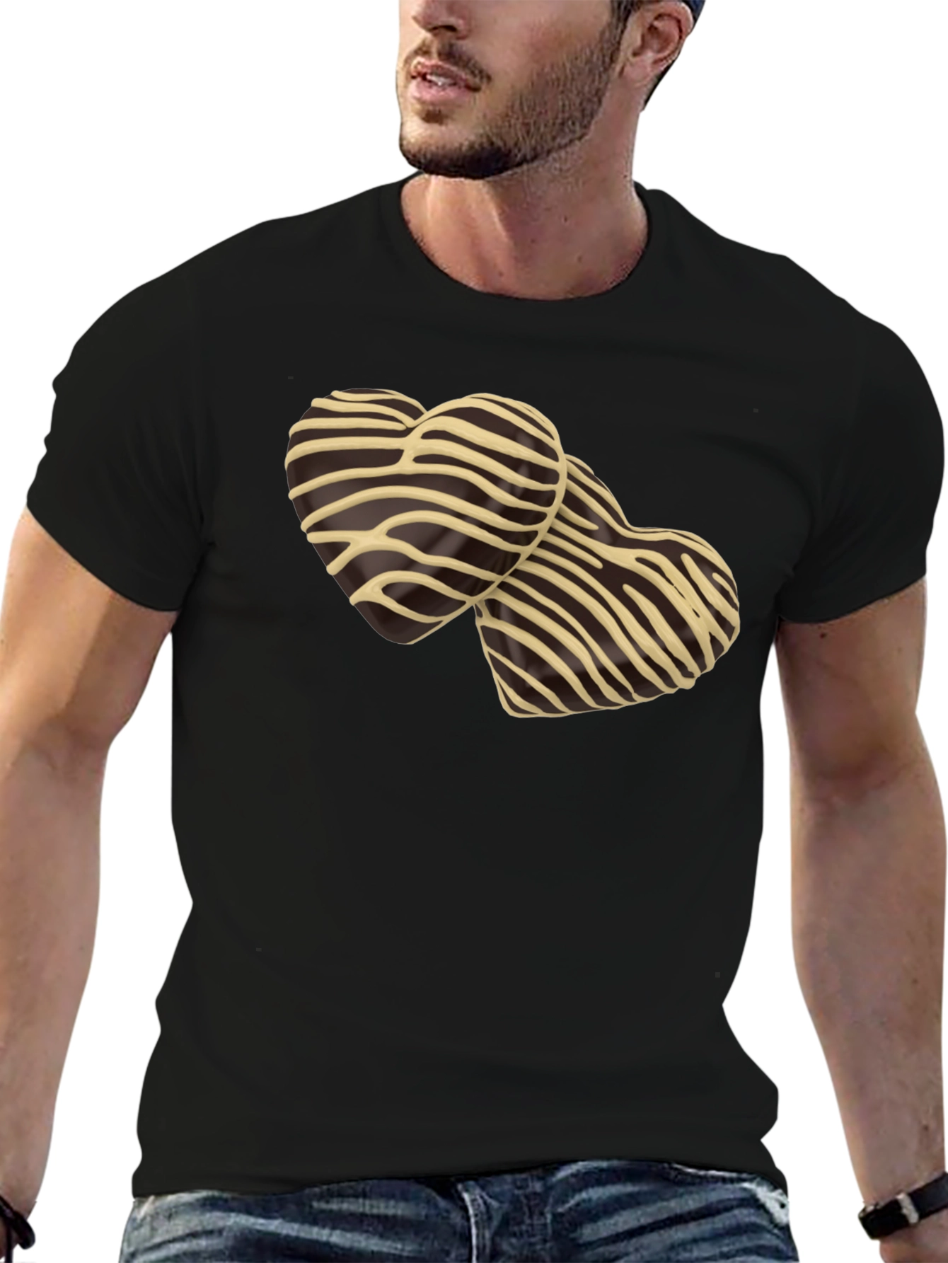 Black Heart Zebra Print T-Shirt - Stylish Graphic Tee view 6