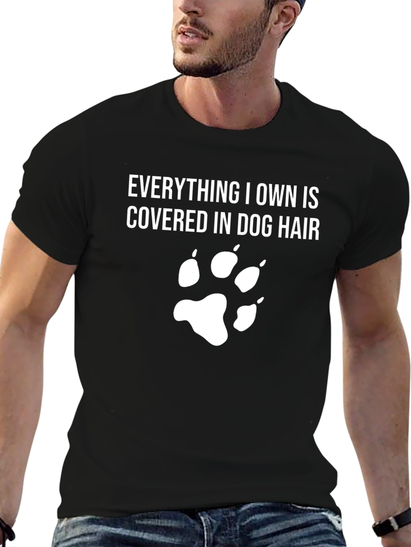 Black Dog Hair T-Shirt: "Everything I Own is Covered" view 6