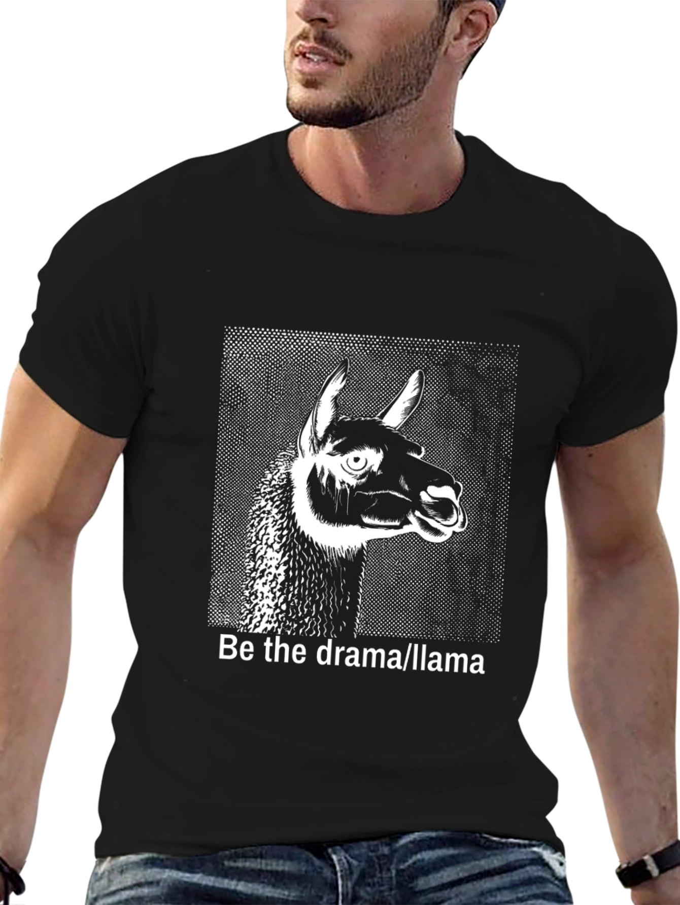 Black Be the Drama Llama Graphic T-Shirt view 6