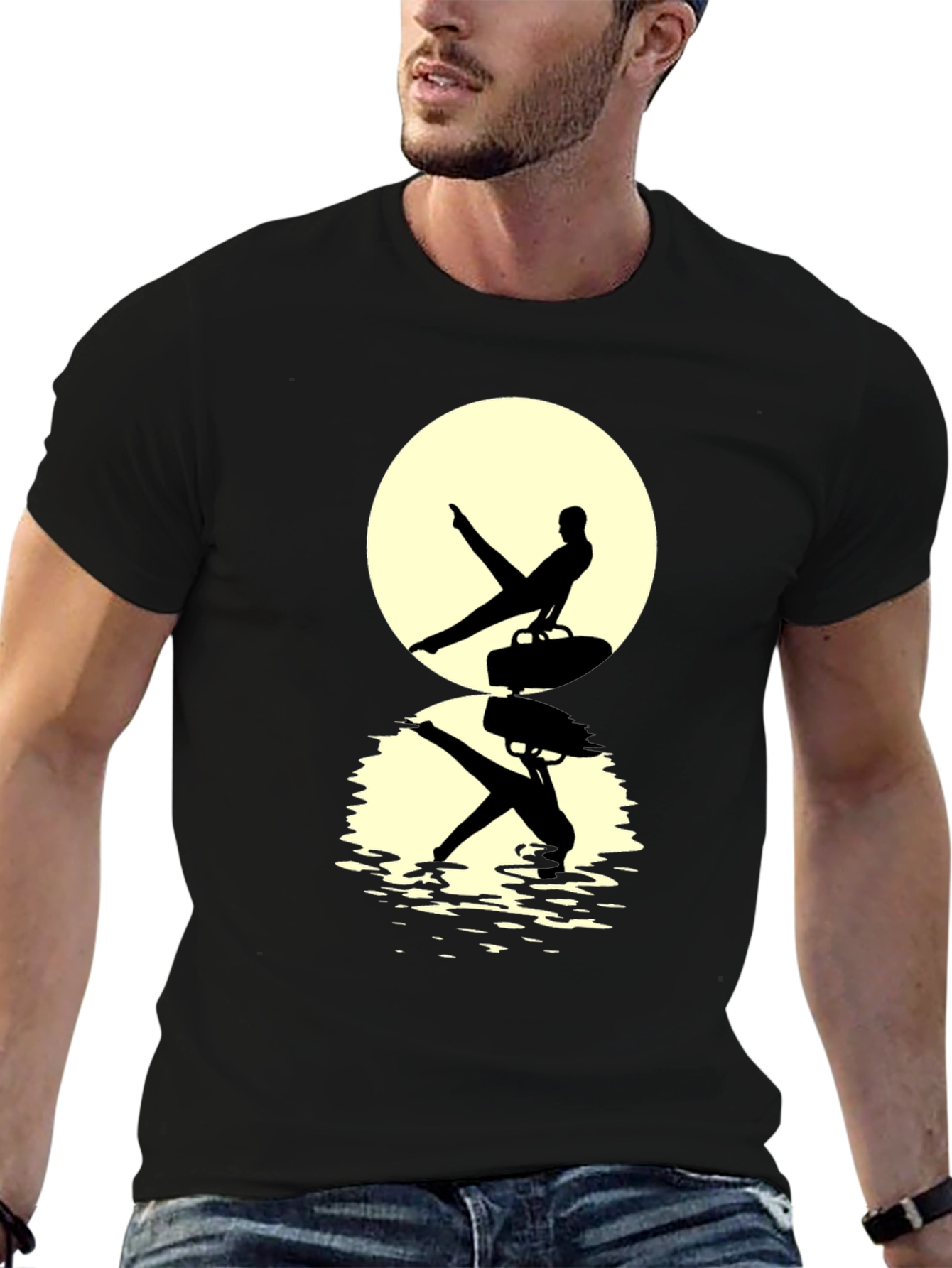 Black Gymnast Silhouette T-Shirt view 6