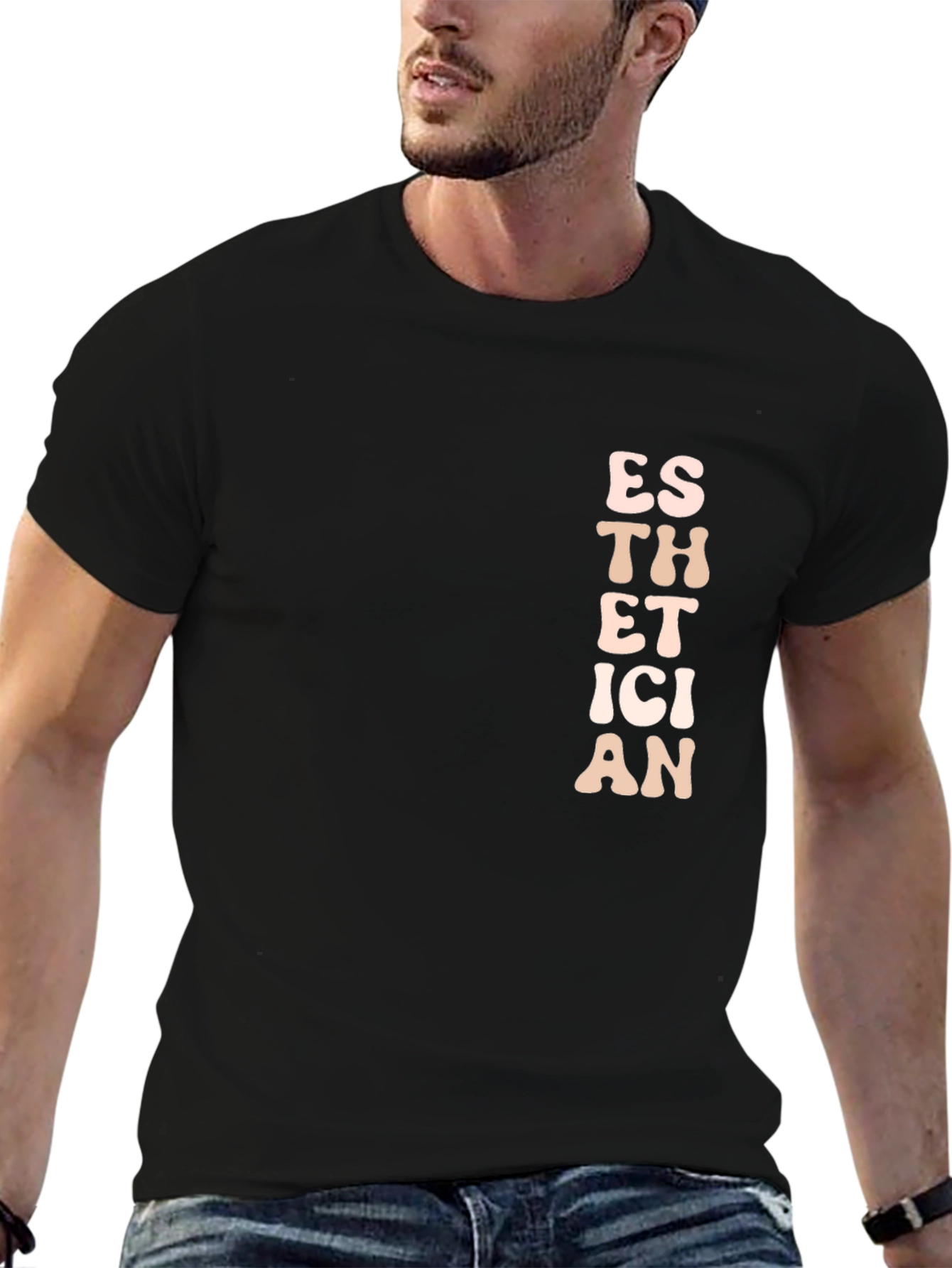 Black Esthetician T-Shirt - Cute Cosmetology Apparel view 6
