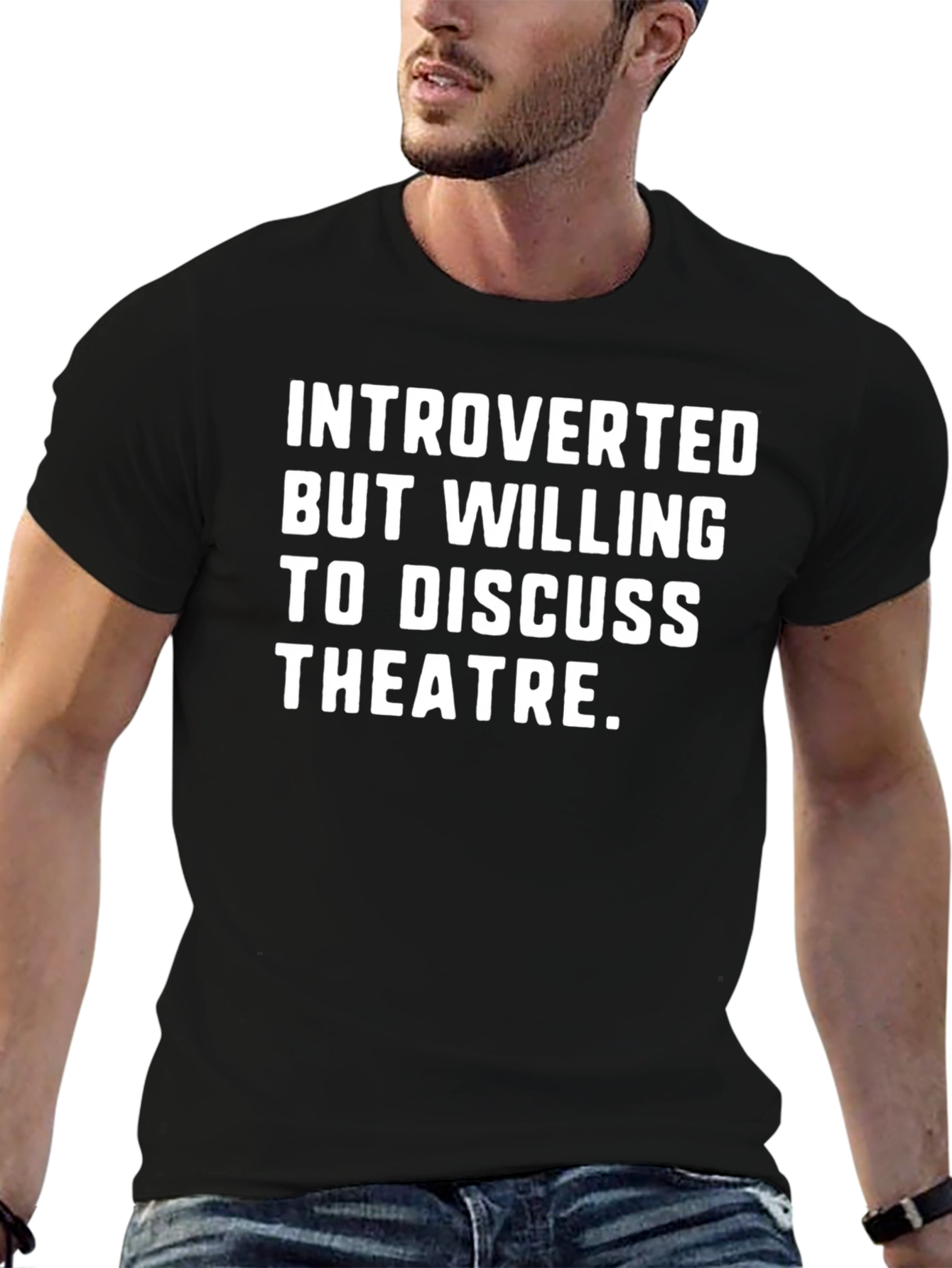 Black Introverted Theatre Lover T-Shirt view 6