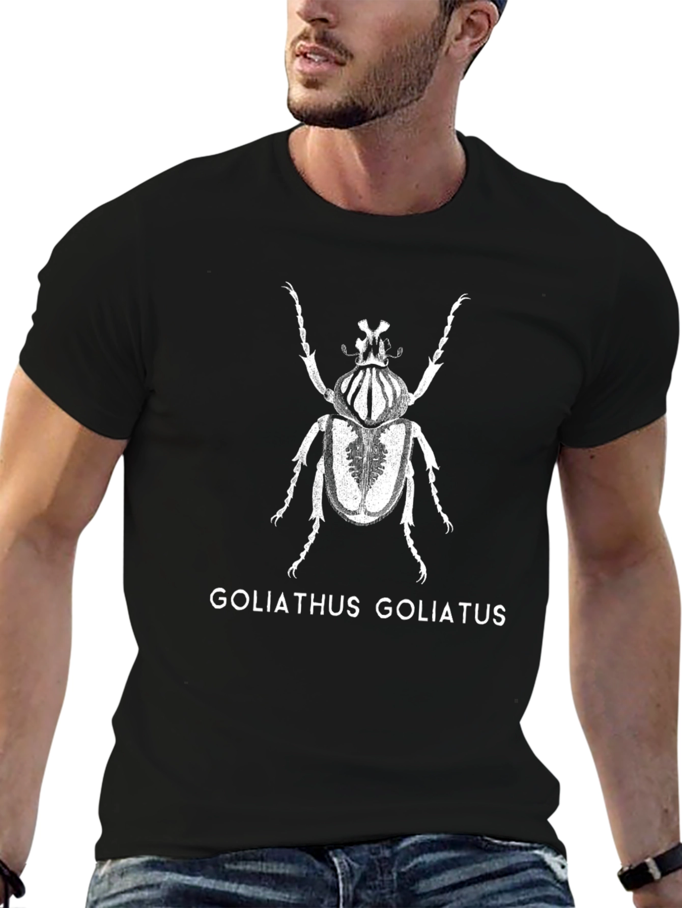 Goliathus Beetle Graphic Tee - Black Insect T-Shirt - 6