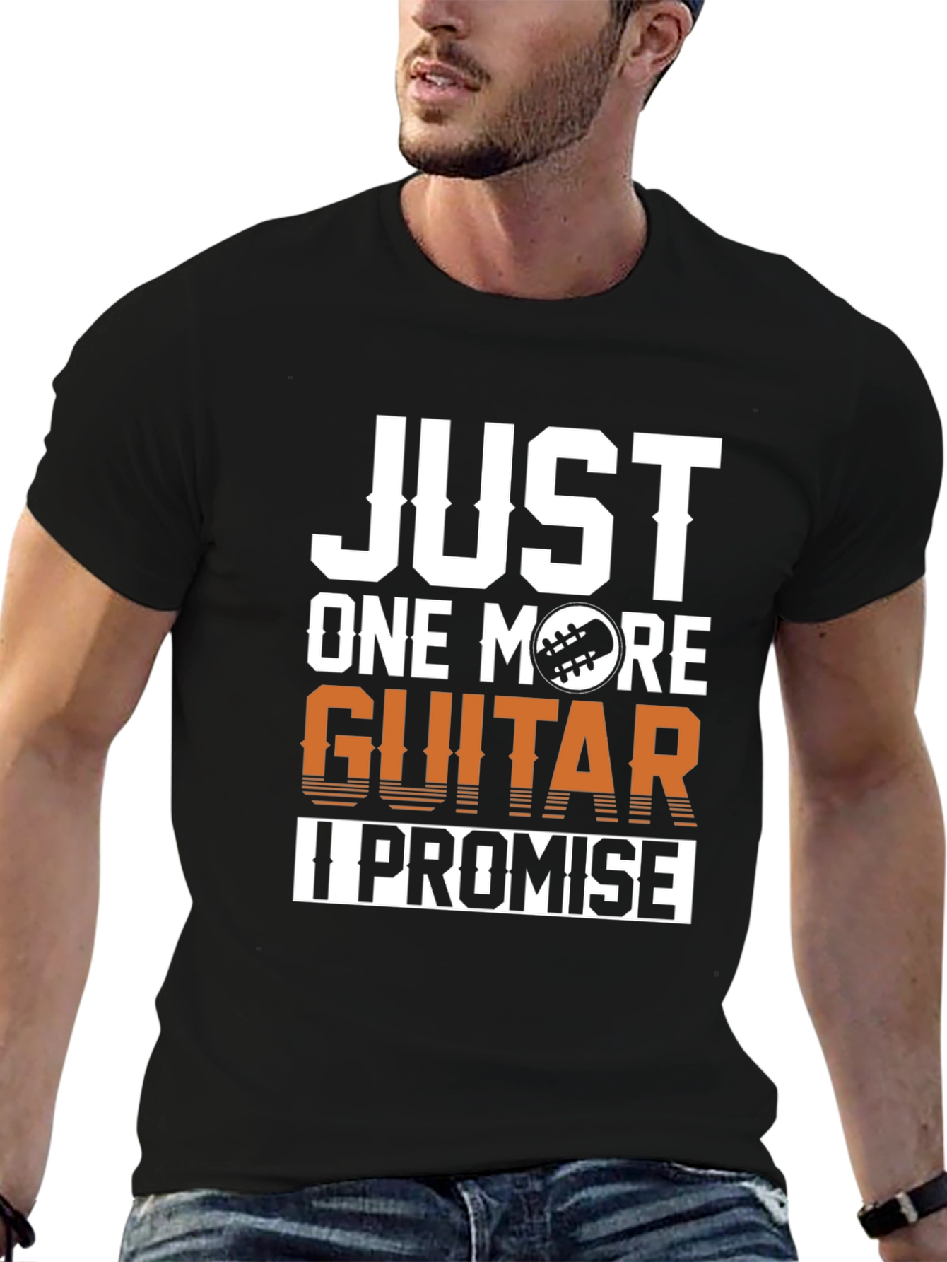 Black Just One More Guitar T-Shirt, I Promise view 6