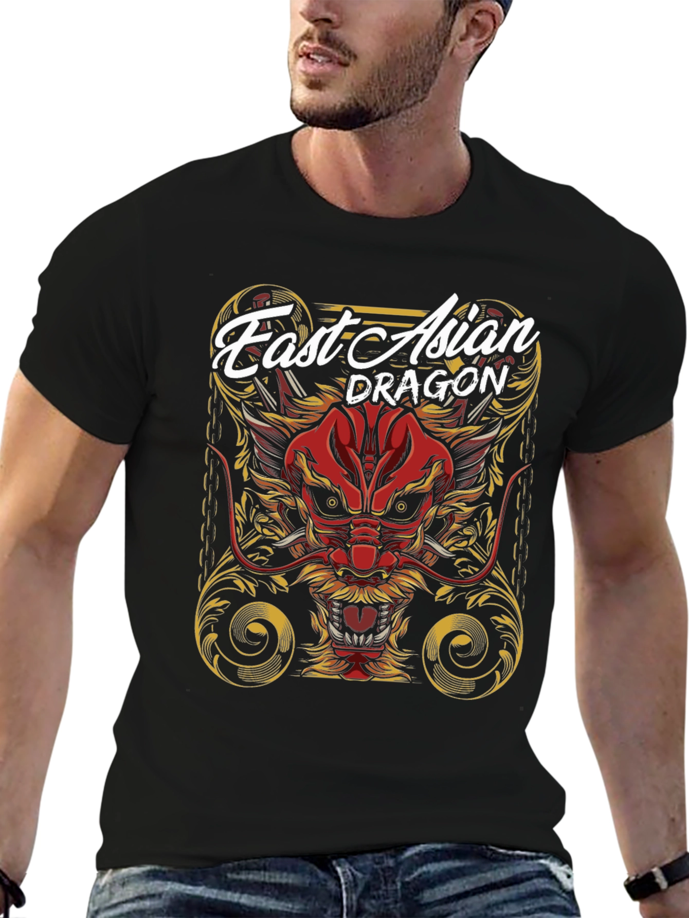 Black Fast Asian Dragon Graphic Tee view 6