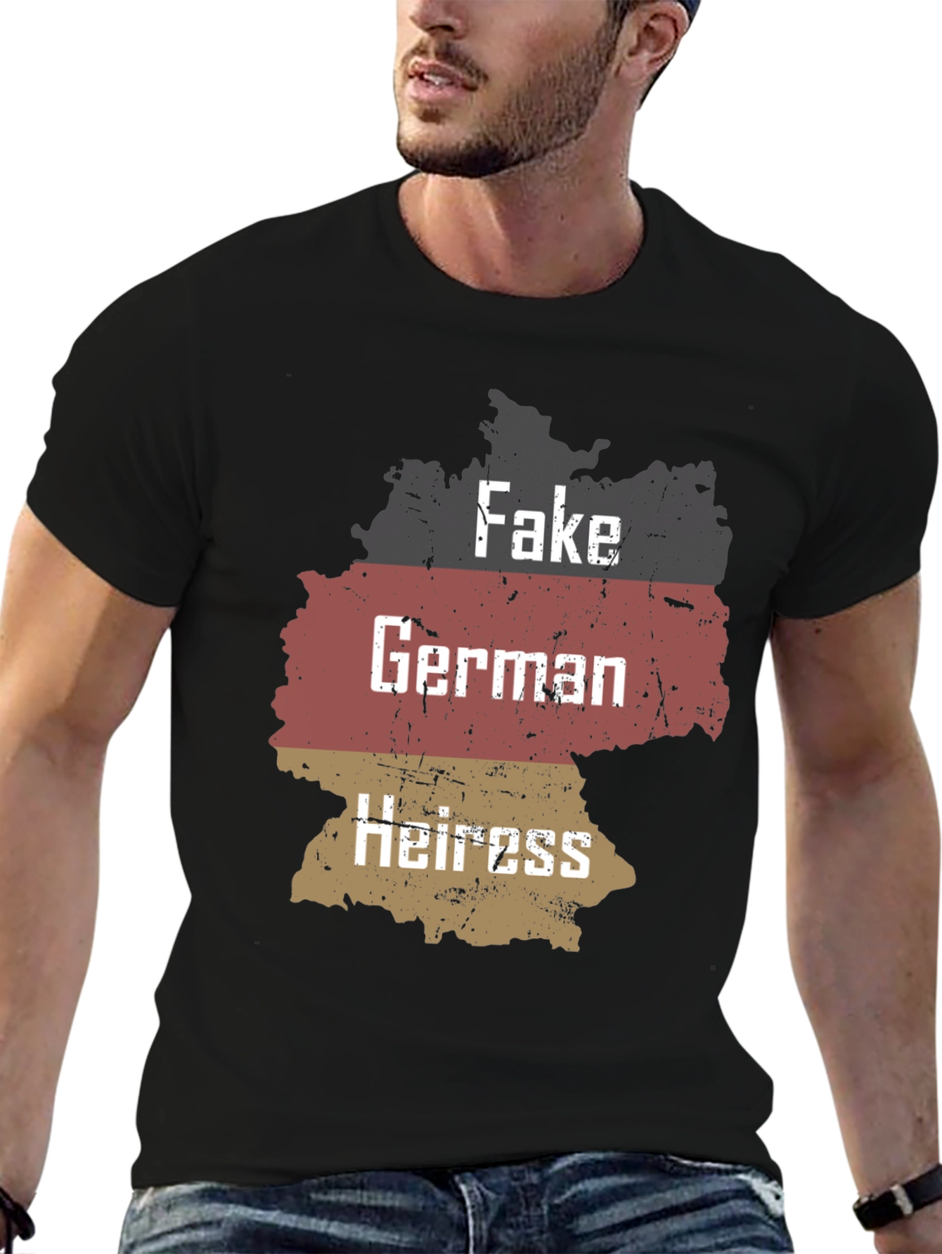 Black Fake German Heiress T-Shirt Funny Sarcastic Tee view 6