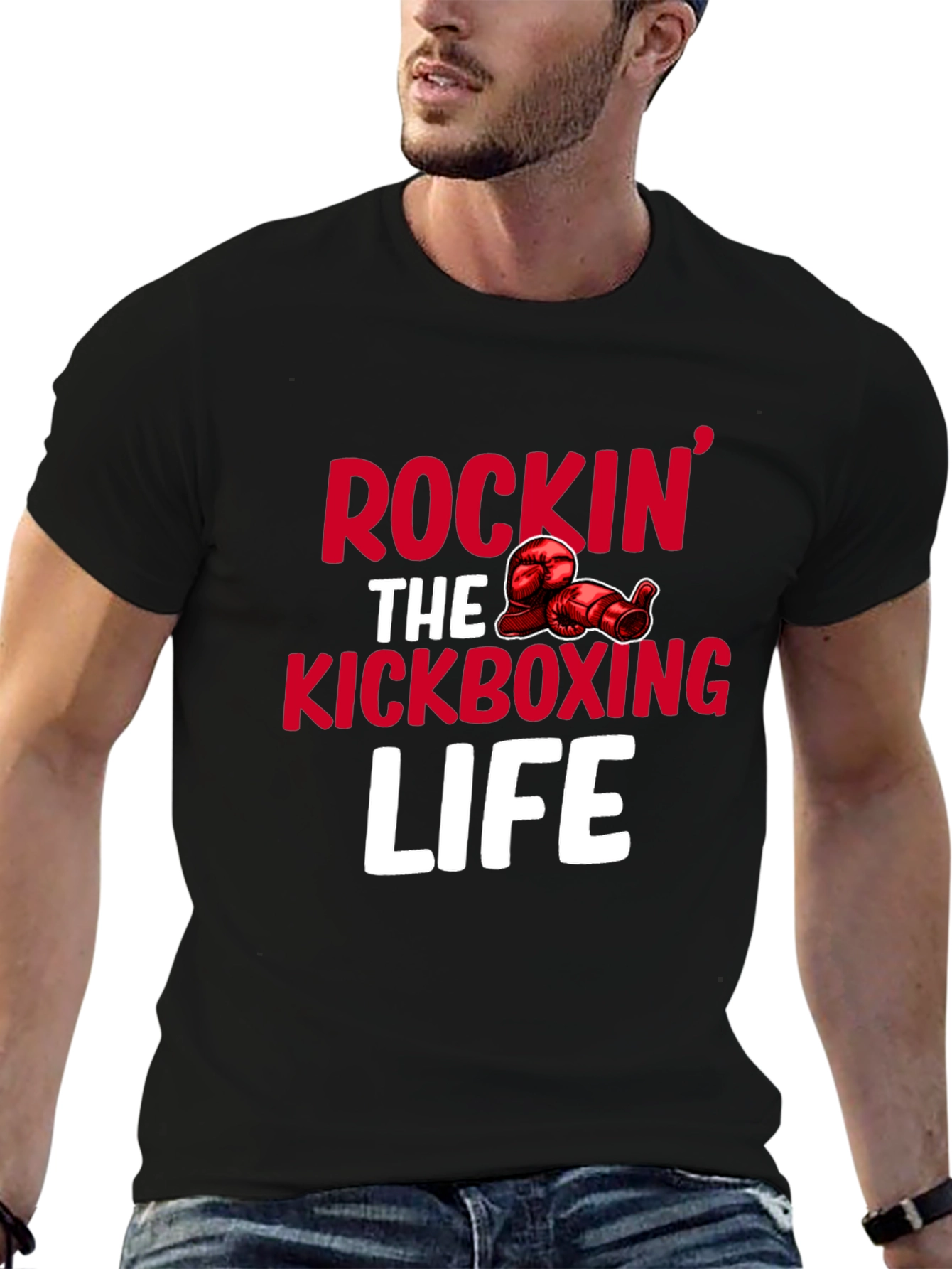 Black Rockin' Kickboxing Life Graphic Tee view 6