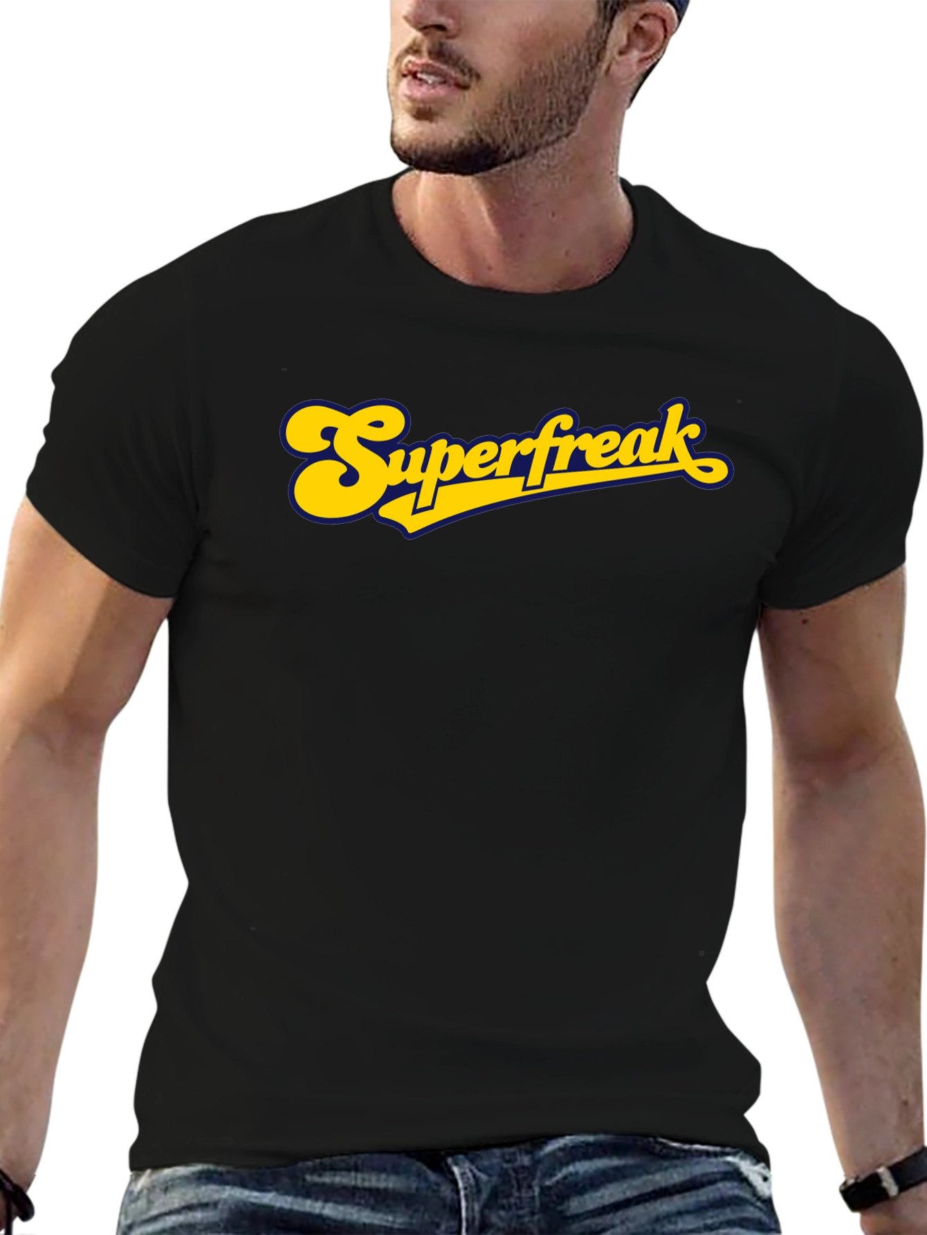 Black Superfreak Graphic T-Shirt - Retro Style view 6