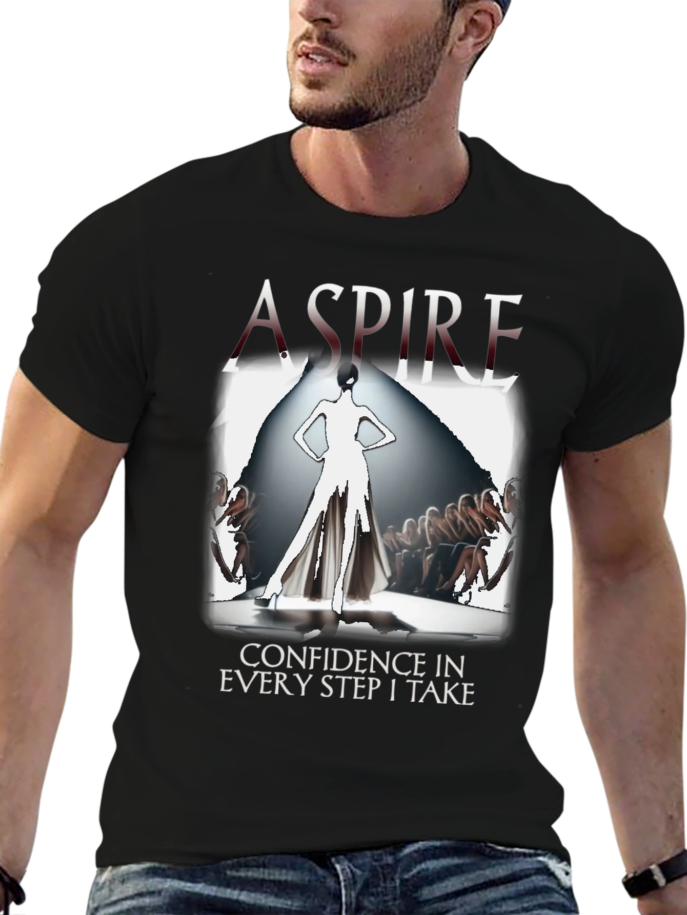 Black Aspire Confidence Graphic T-Shirt - Unisex view 6